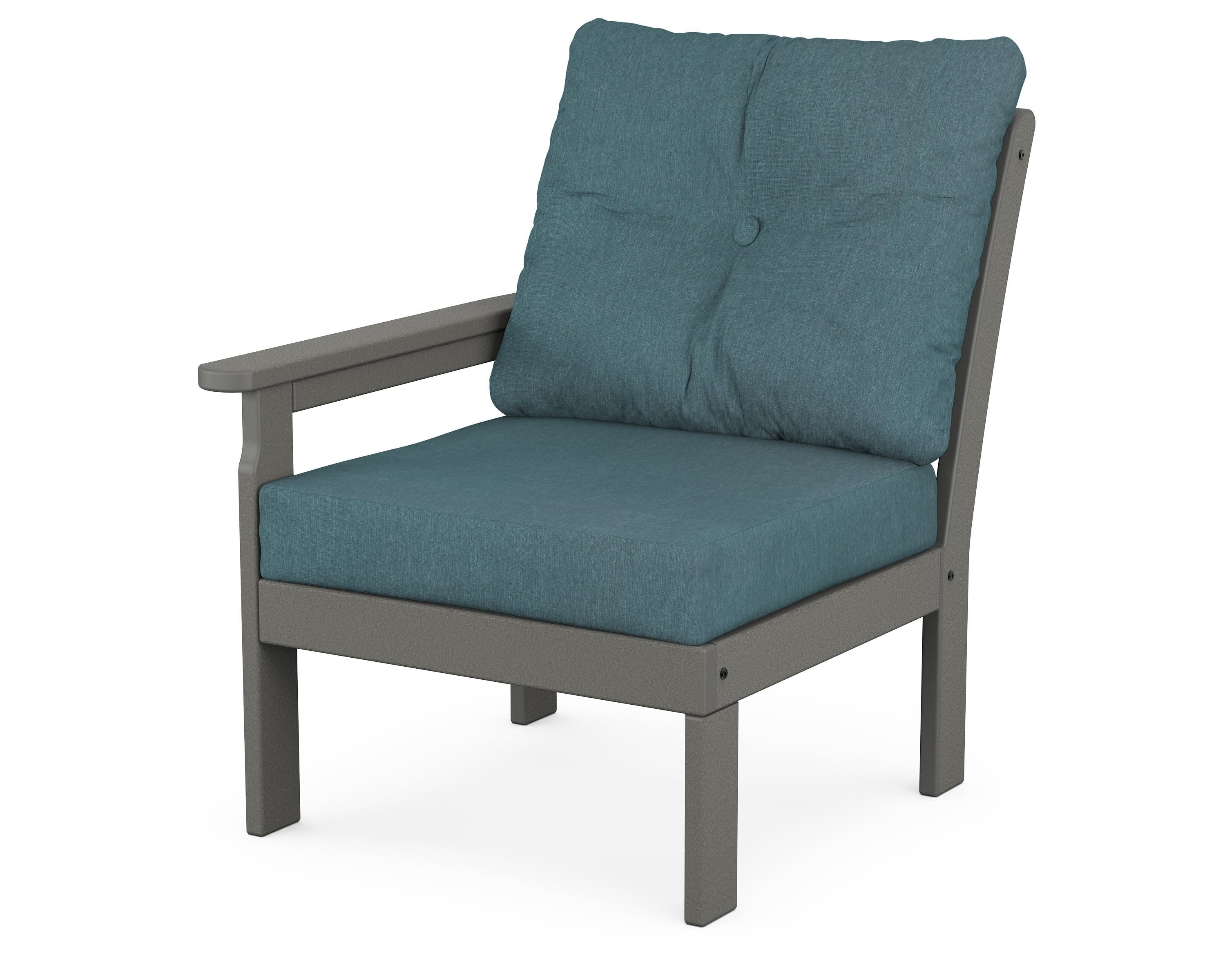 Vineyard Modular Left Arm Chair in Slate Grey / Ocean Teal