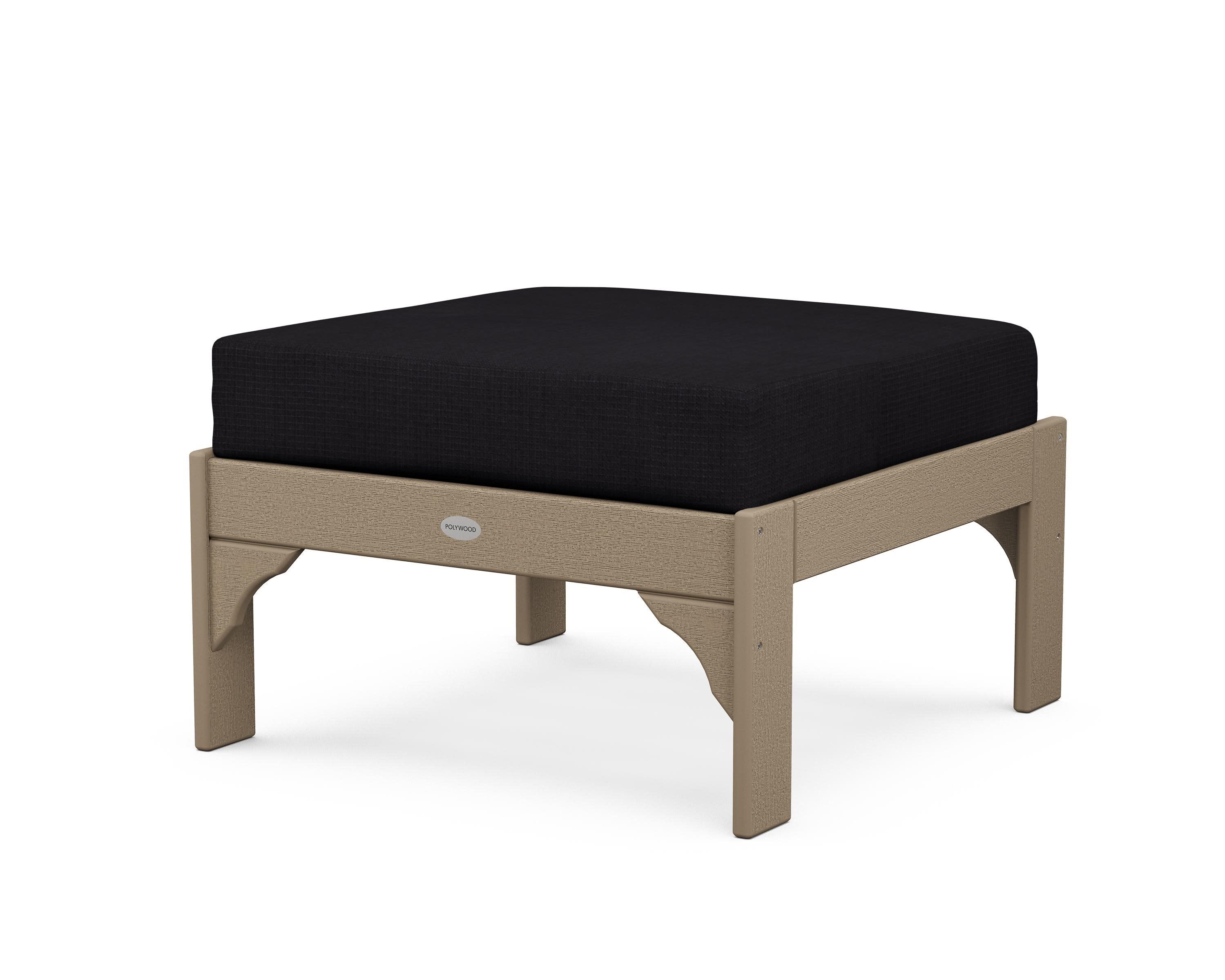 Vineyard Deep Seating Ottoman in Vintage Sahara / Midnight Linen