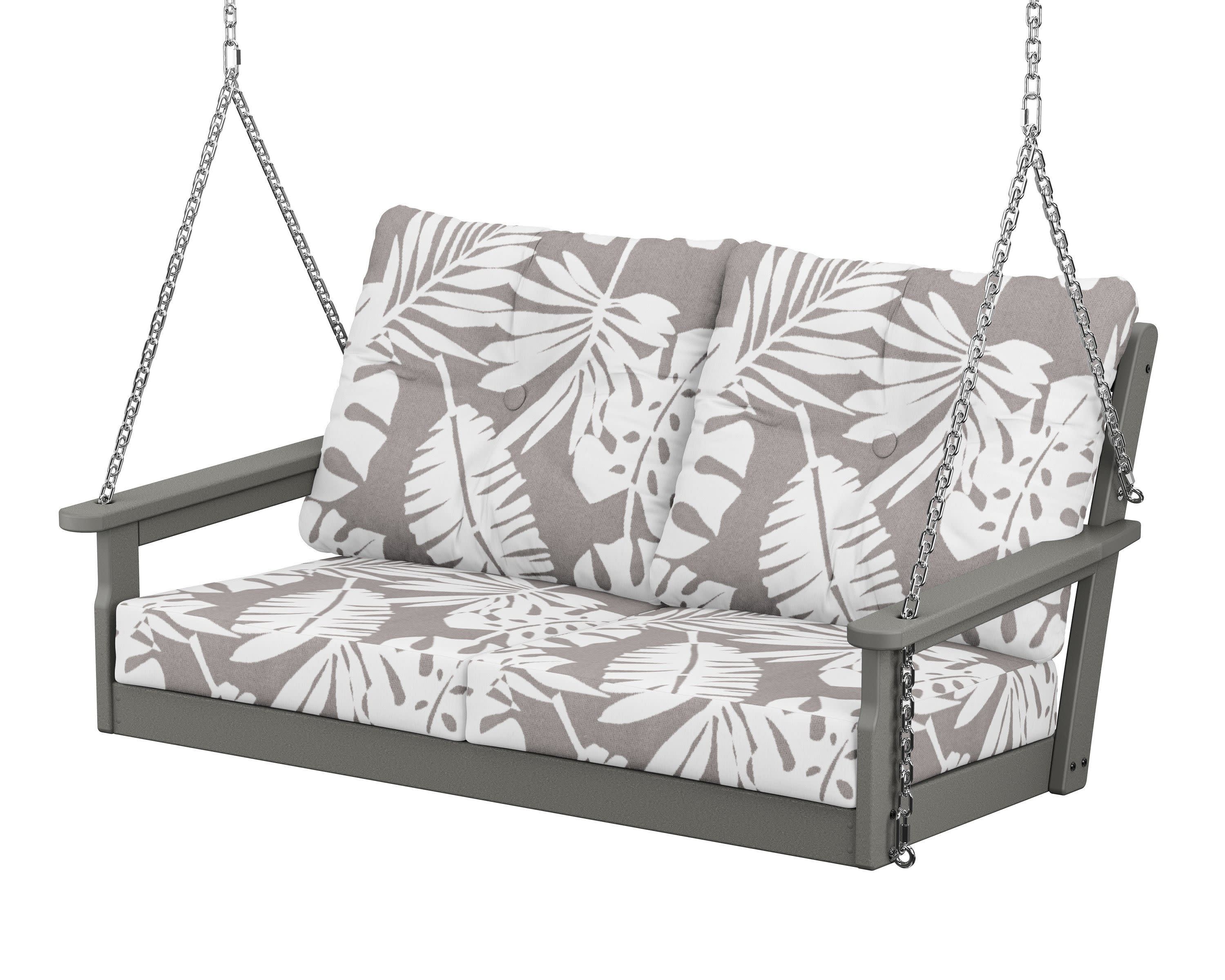 Vineyard Deep Seating Swing in Slate Grey / Leaf Grey Mist