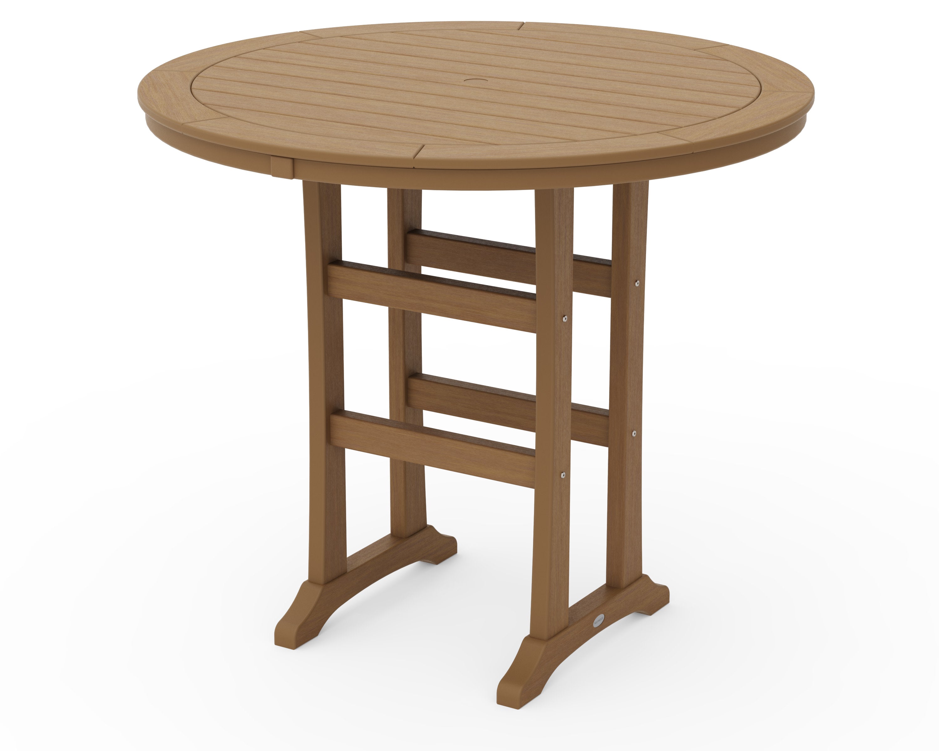 Nautical Trestle 48" Round Bar Table in Natural