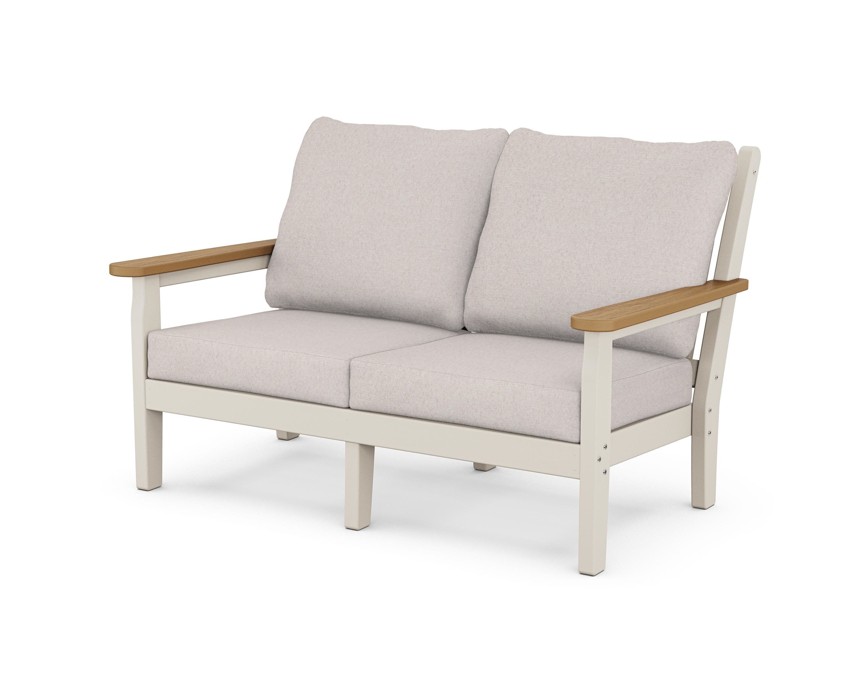 Chippendale Deep Seating Loveseat in Sand / Natural / Dune Burlap