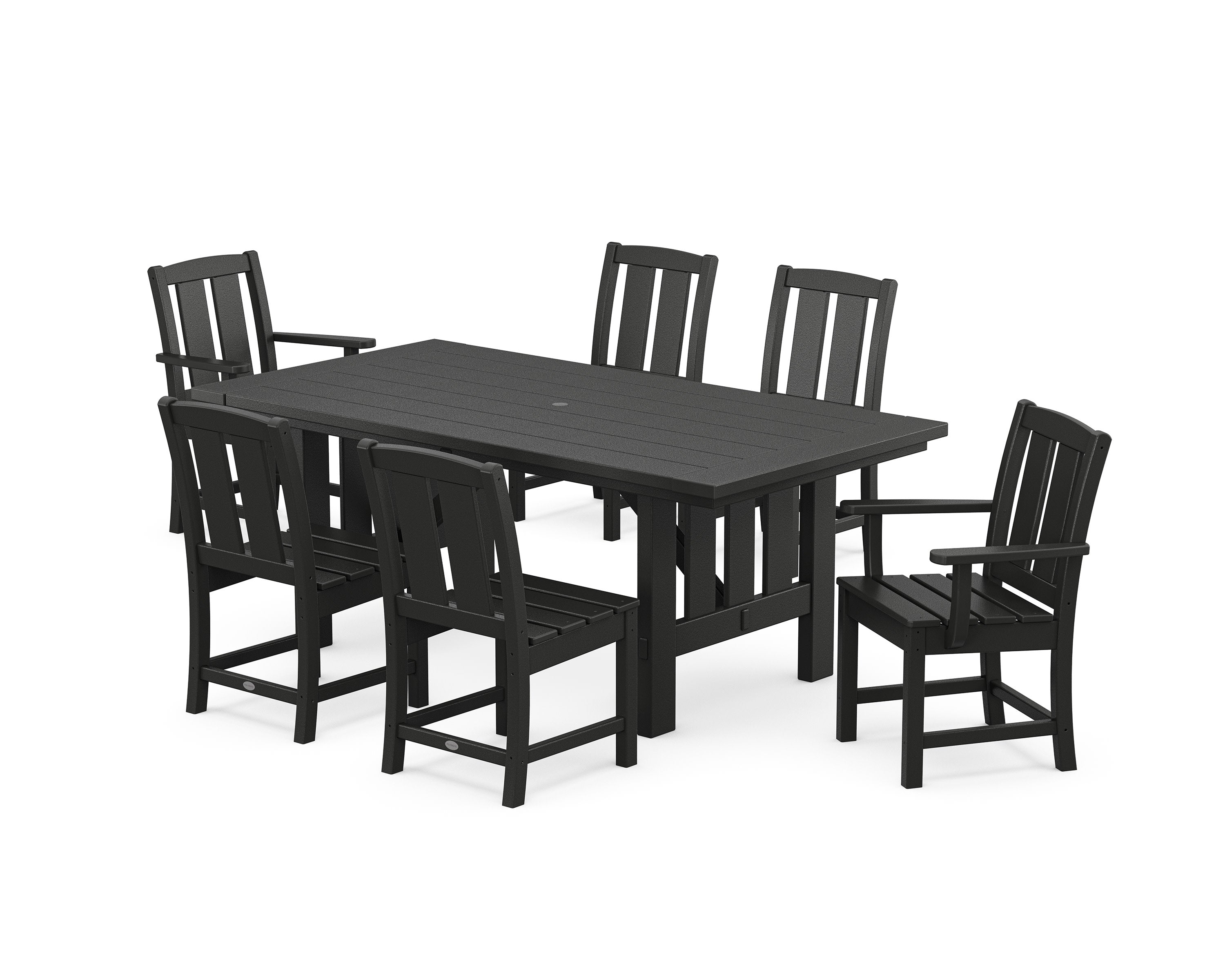 Mission 7-Piece Dining Set with Mission Table in Black