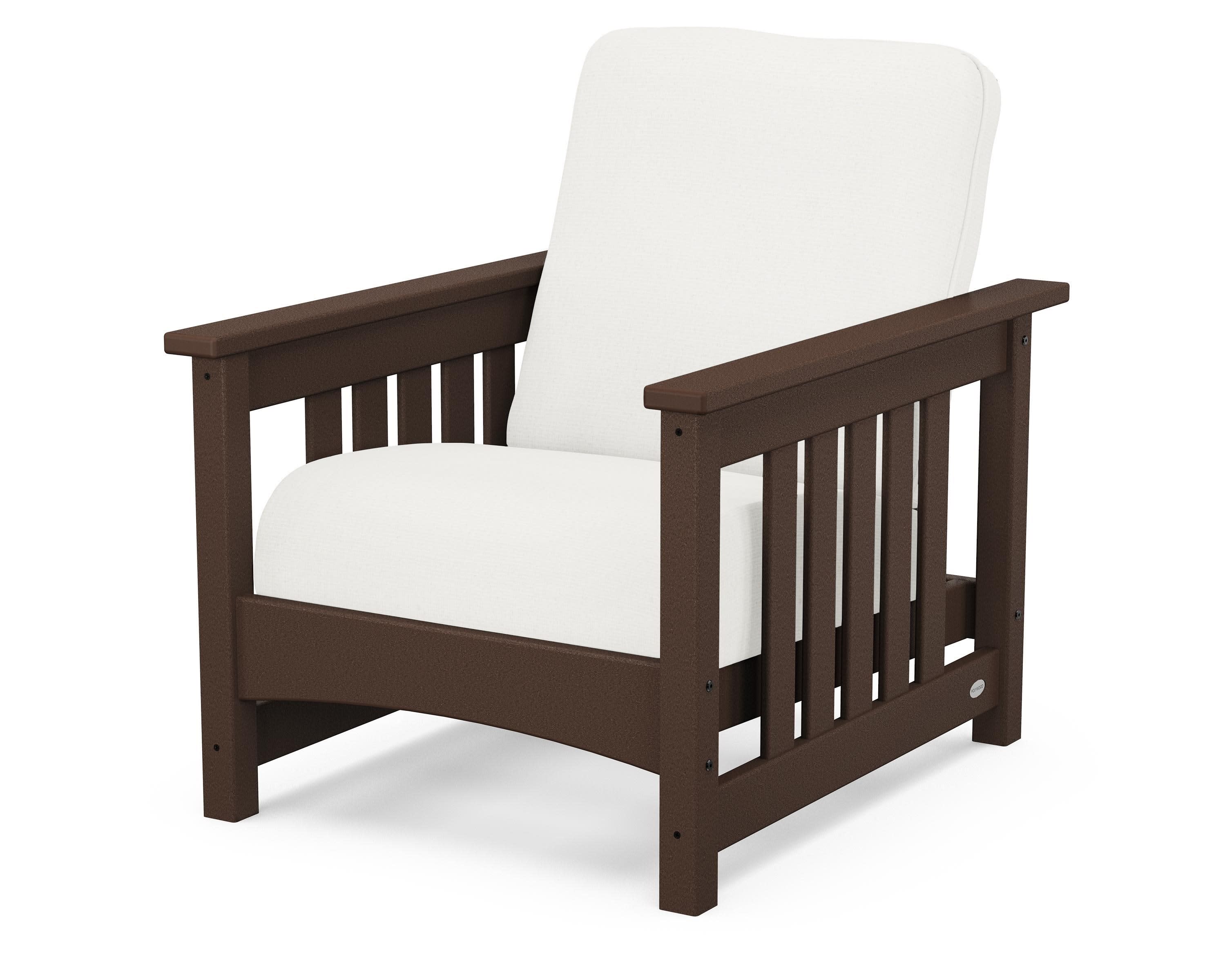 Club Mission Chair in Mahogany / Natural Linen
