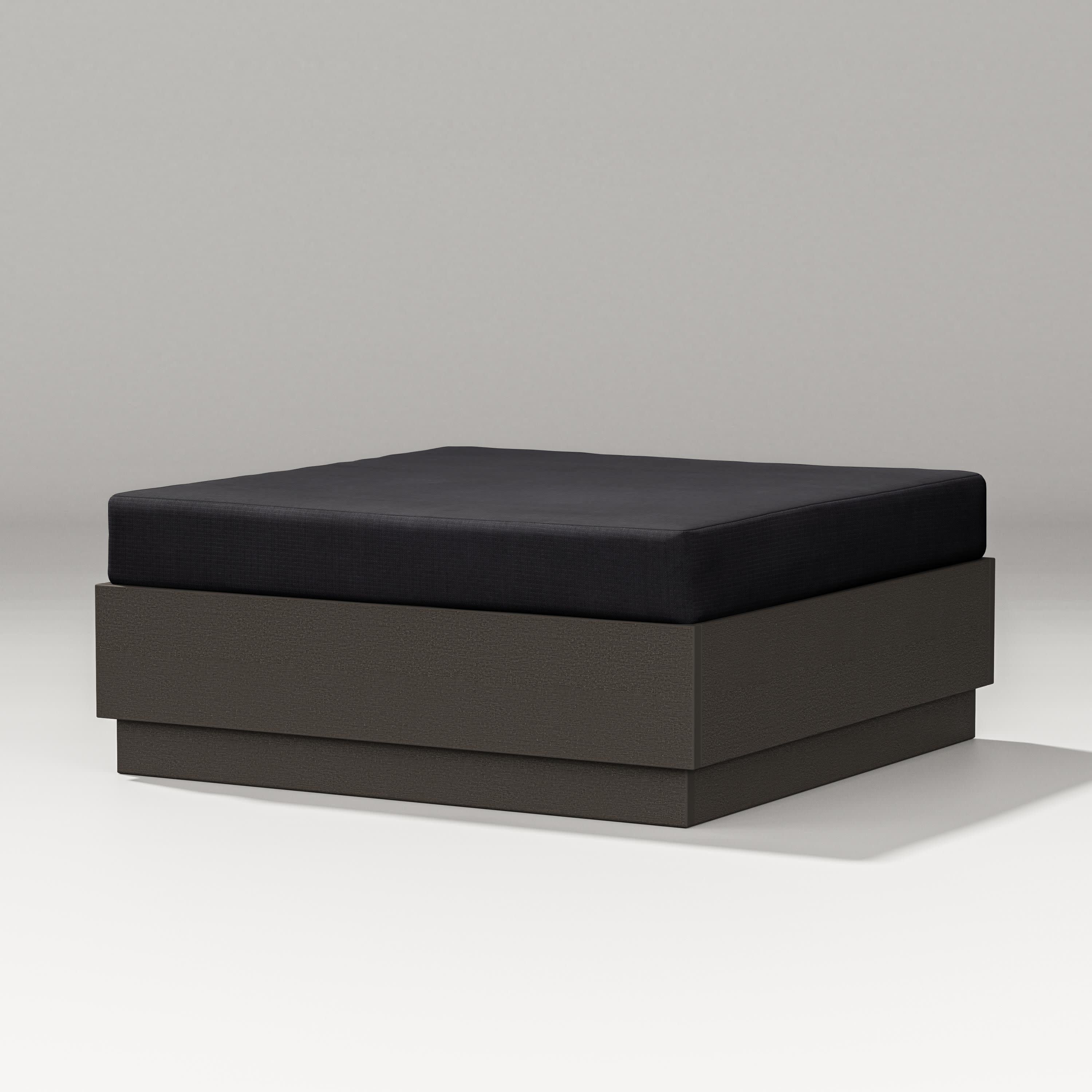 Elevate Lounge Ottoman in Vintage Coffee / Midnight Linen