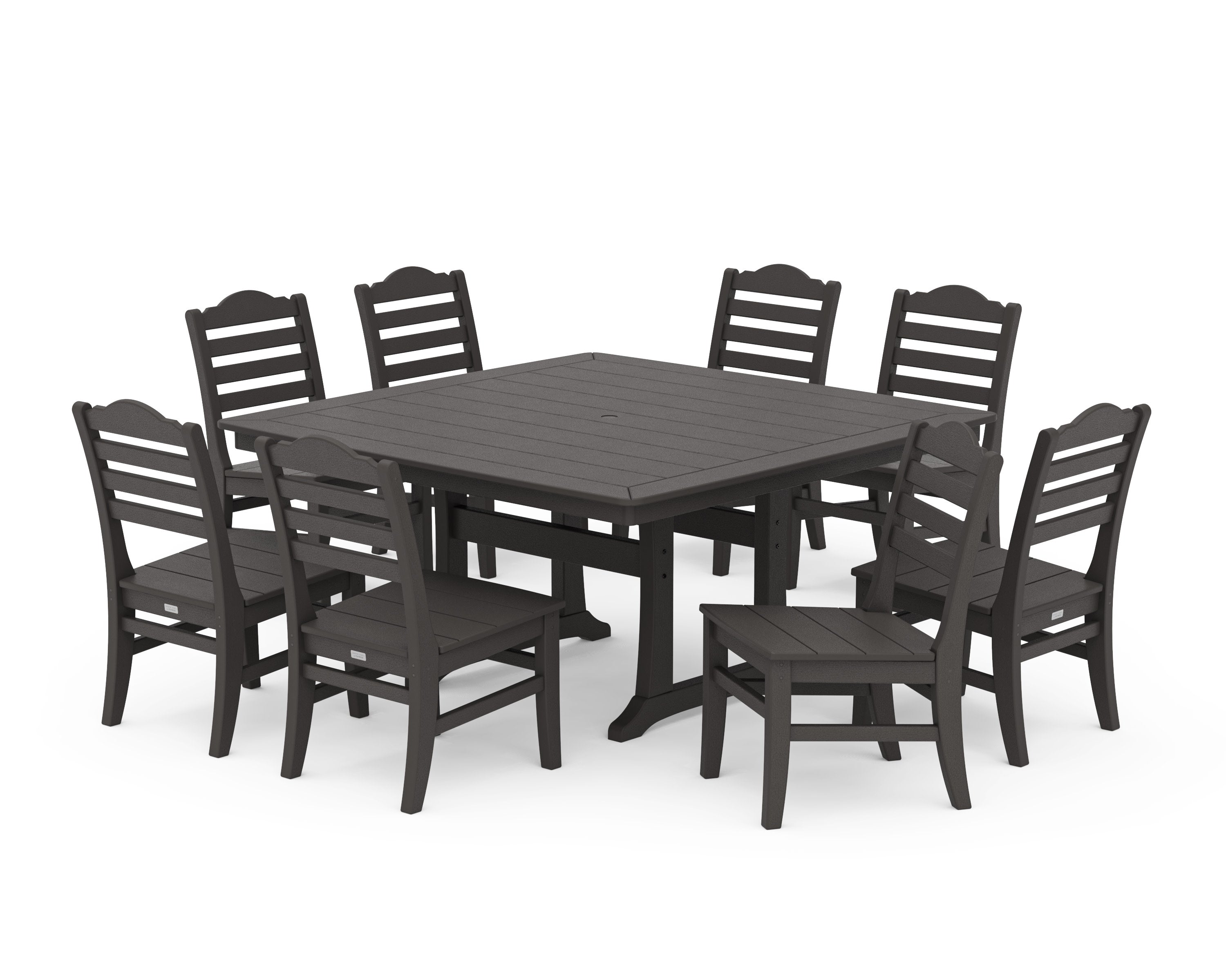Savannah Side Chair 9-Piece Square Dining Set with Trestle Legs in Vintage Coffee