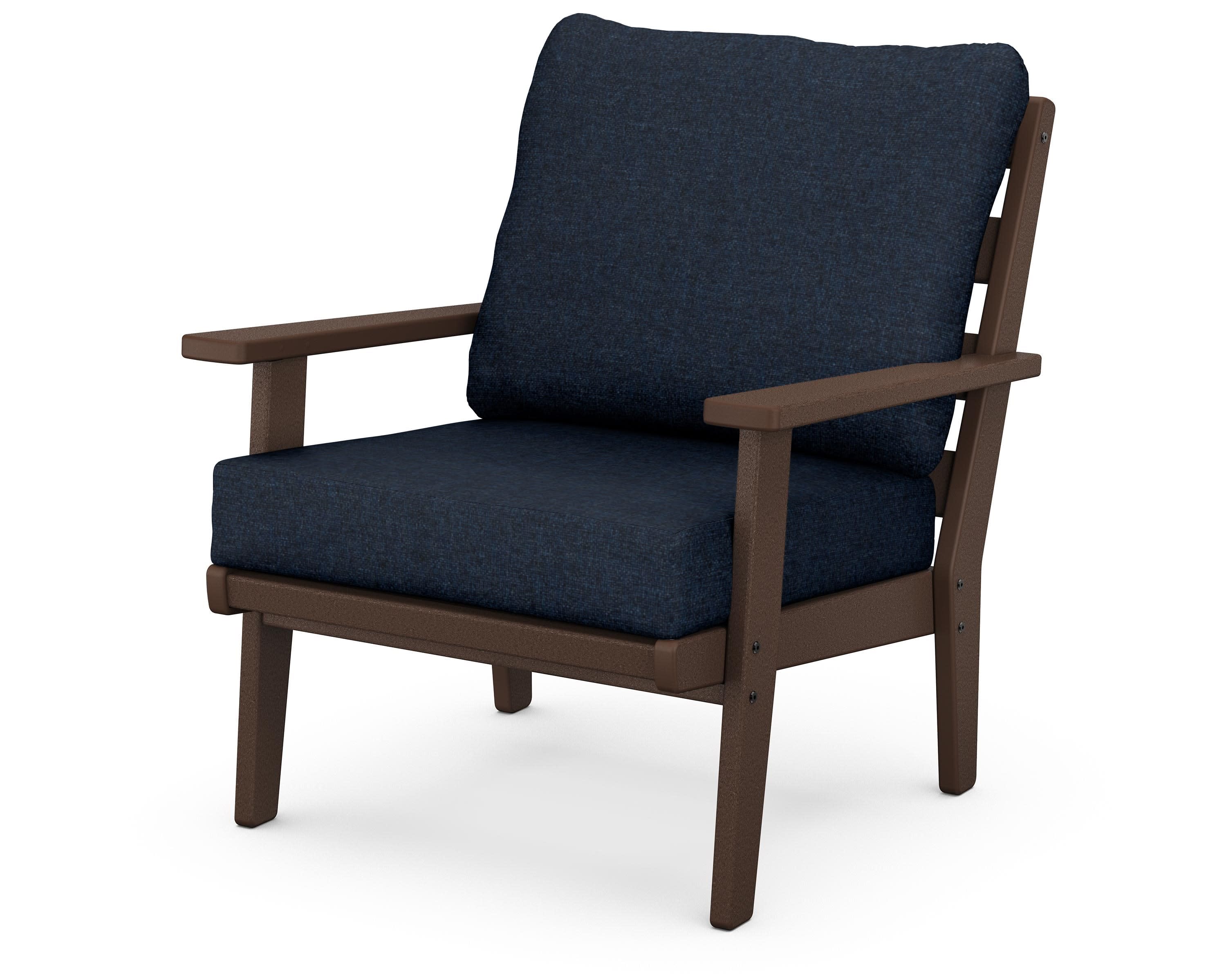 Grant Park Deep Seating Chair in Mahogany / Marine Indigo