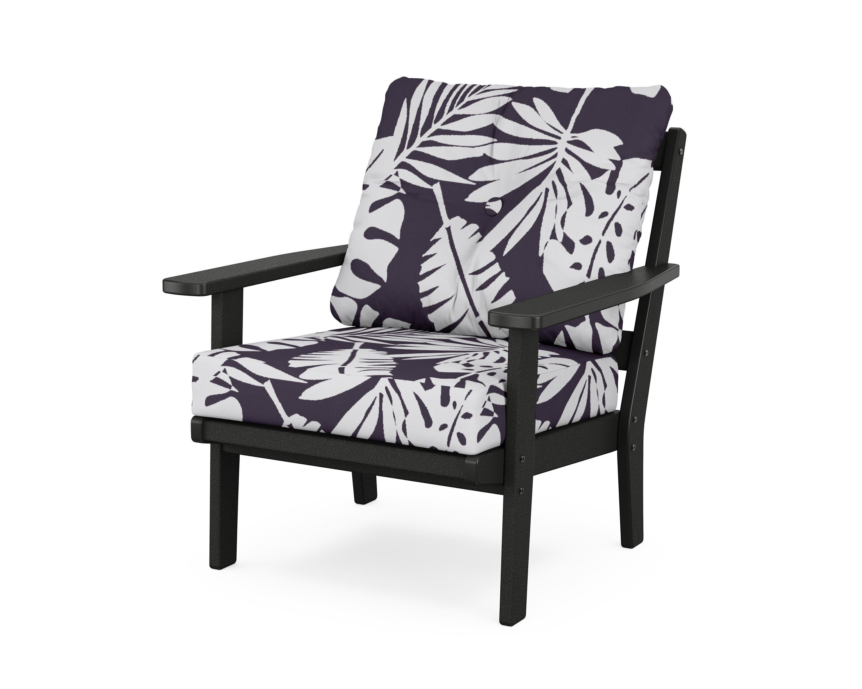 Oxford Deep Seating Chair in Black / Leaf Navy