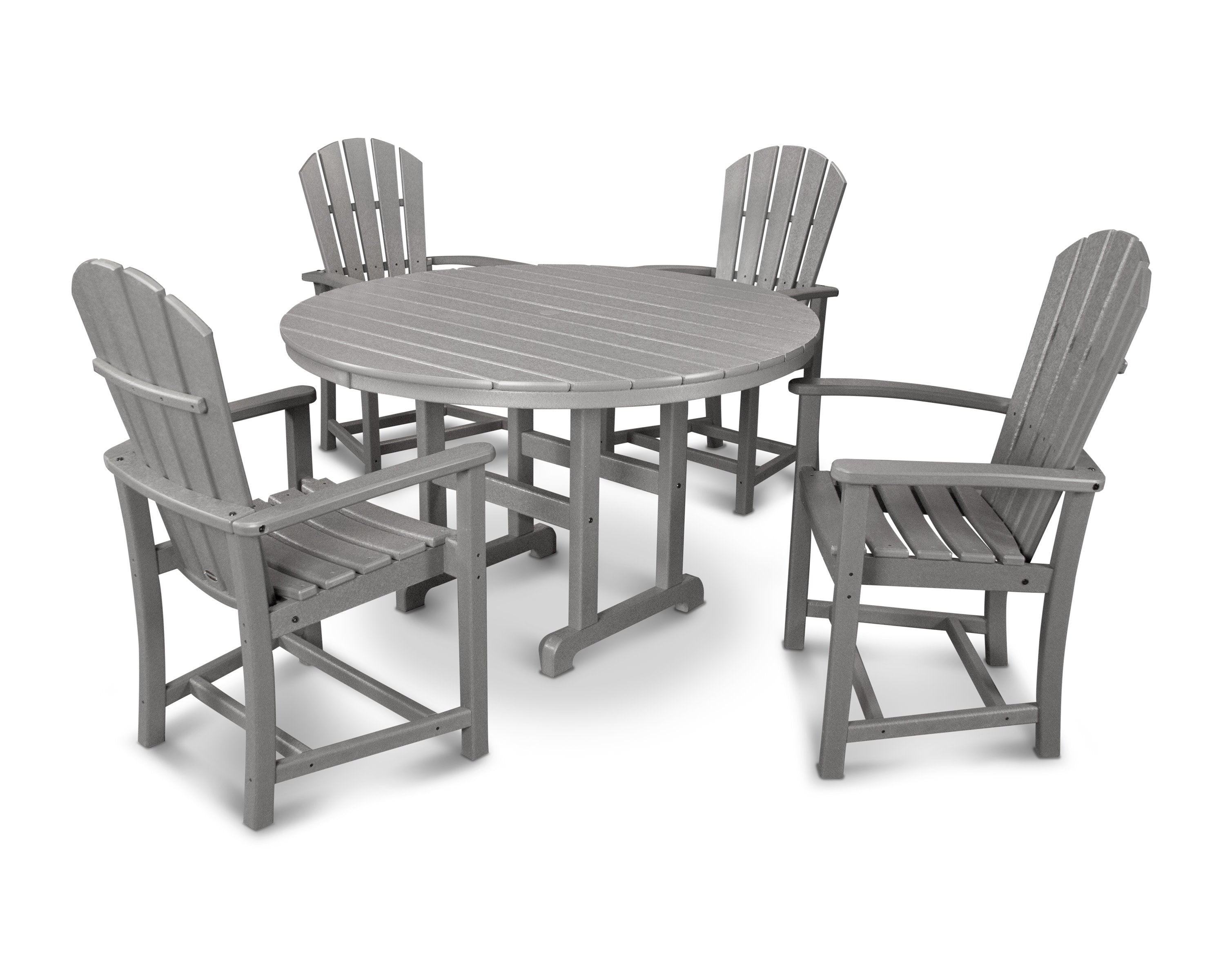 Palm Coast 5-Piece Round Farmhouse Dining Set in Slate Grey