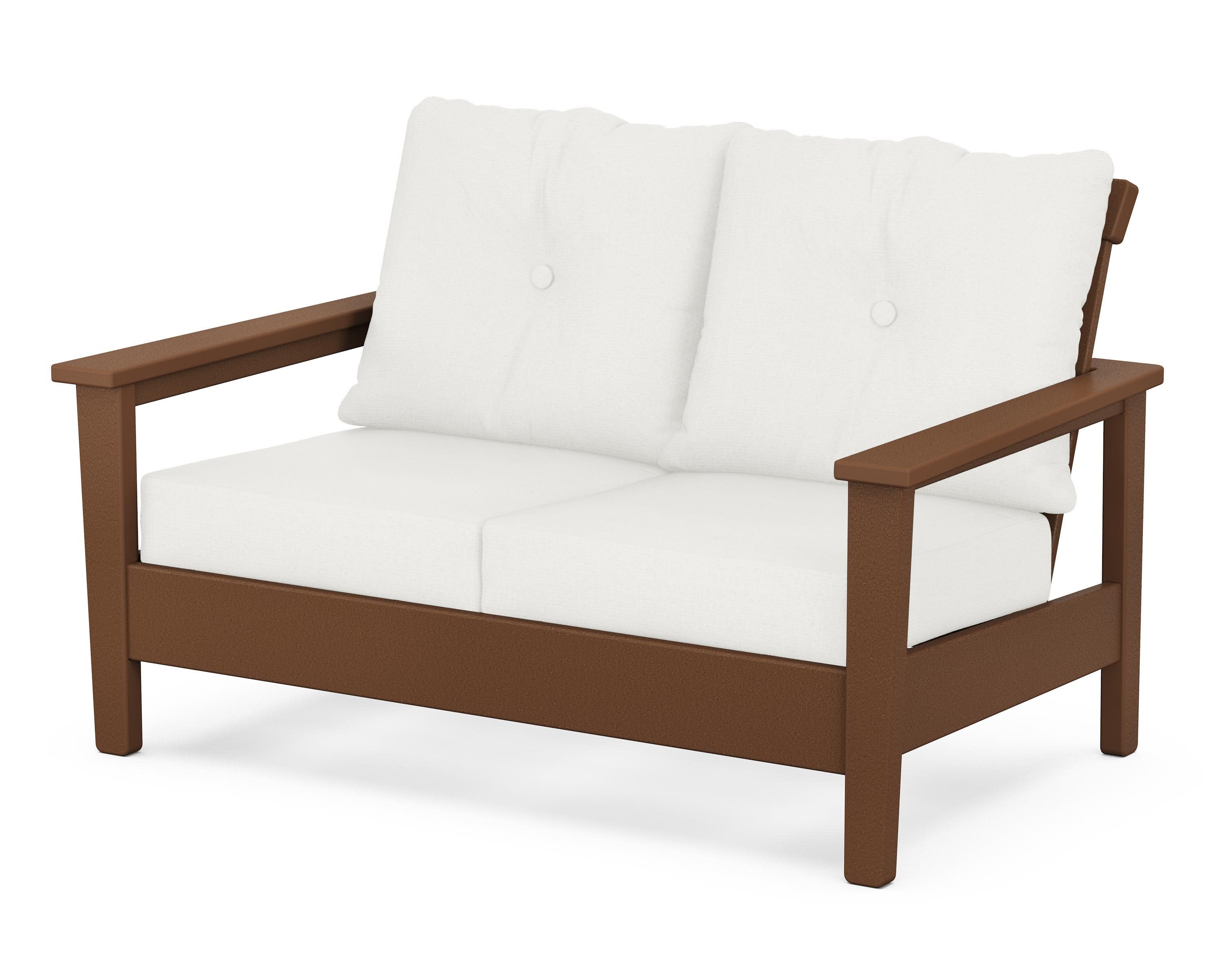 Prescott Deep Seating Loveseat in Teak / Natural Linen