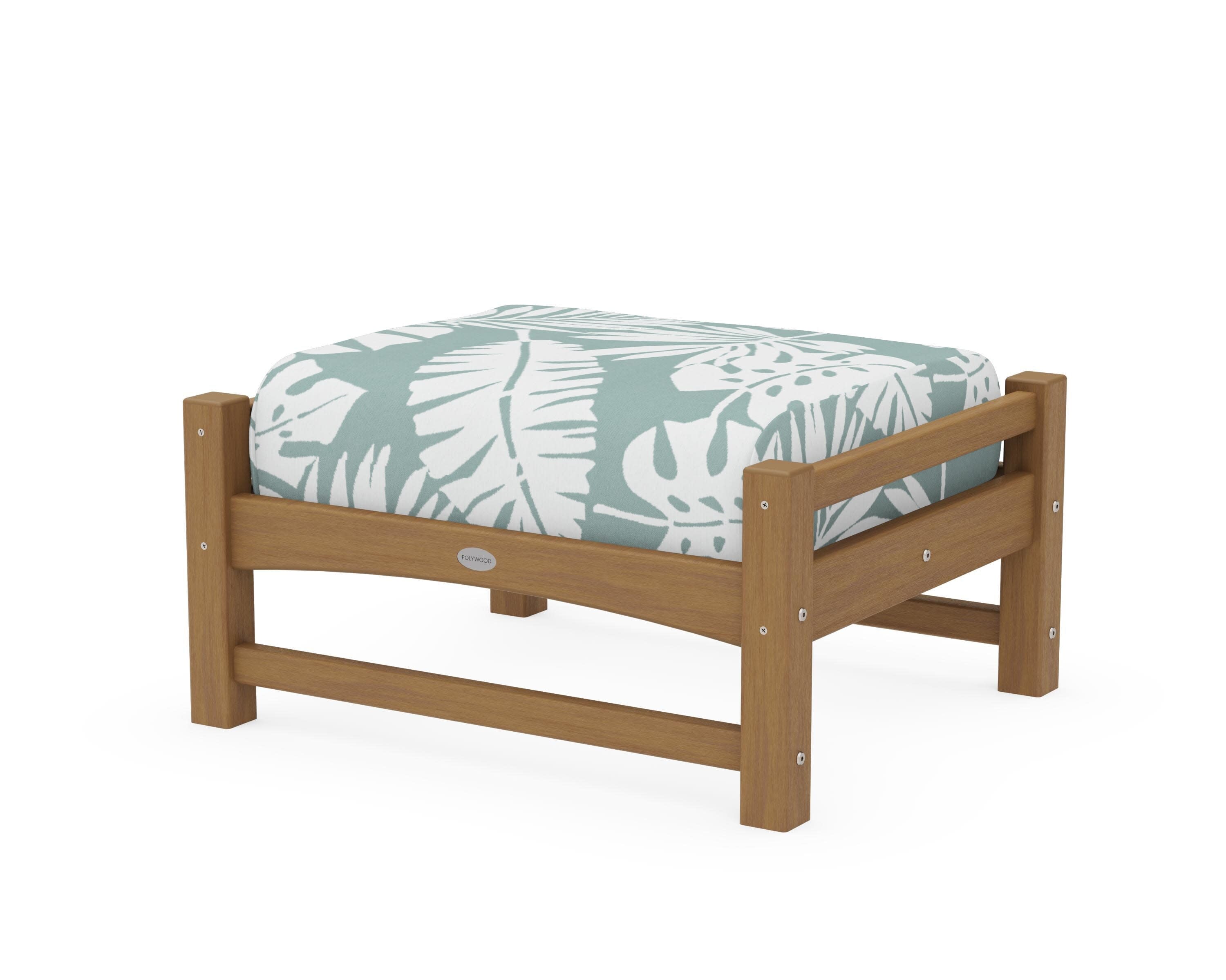 Club Ottoman in Natural / Leaf Glacier Spa