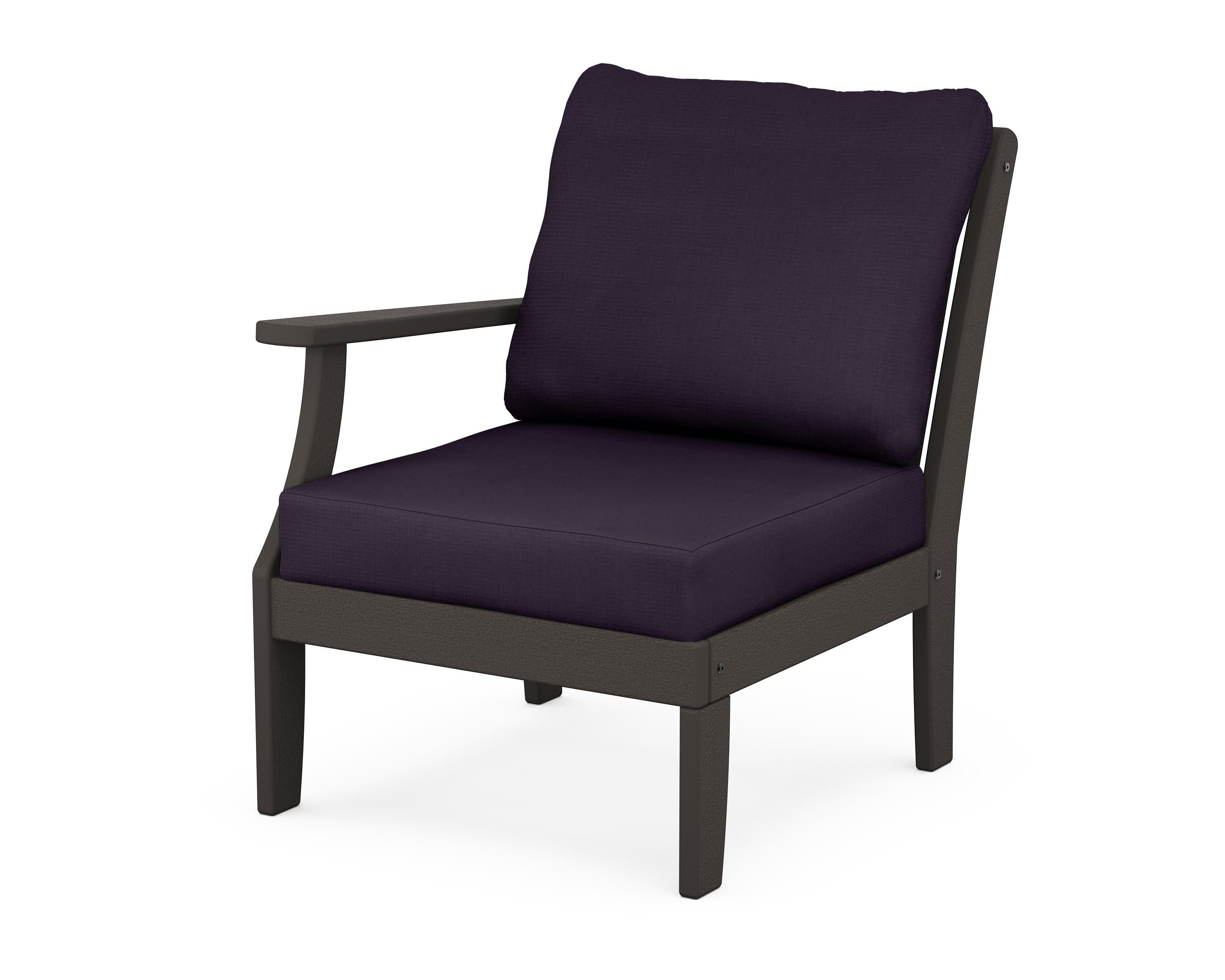 Braxton Modular Left Arm Chair in Vintage Coffee / Navy Linen