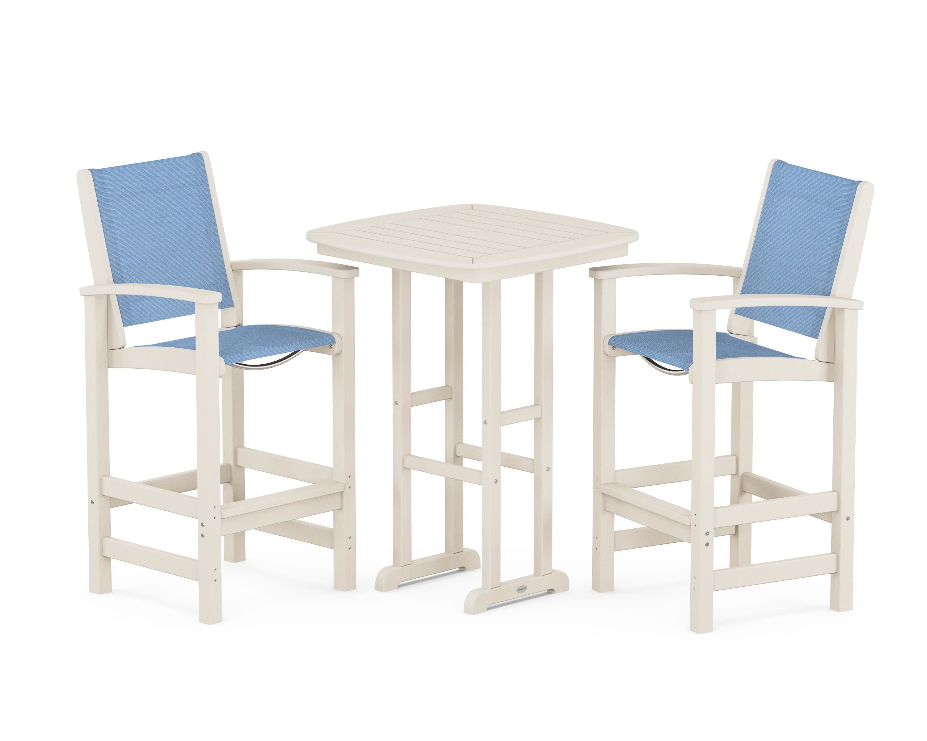 Coastal 3-Piece Bar Set in Sand / Poolside Sling