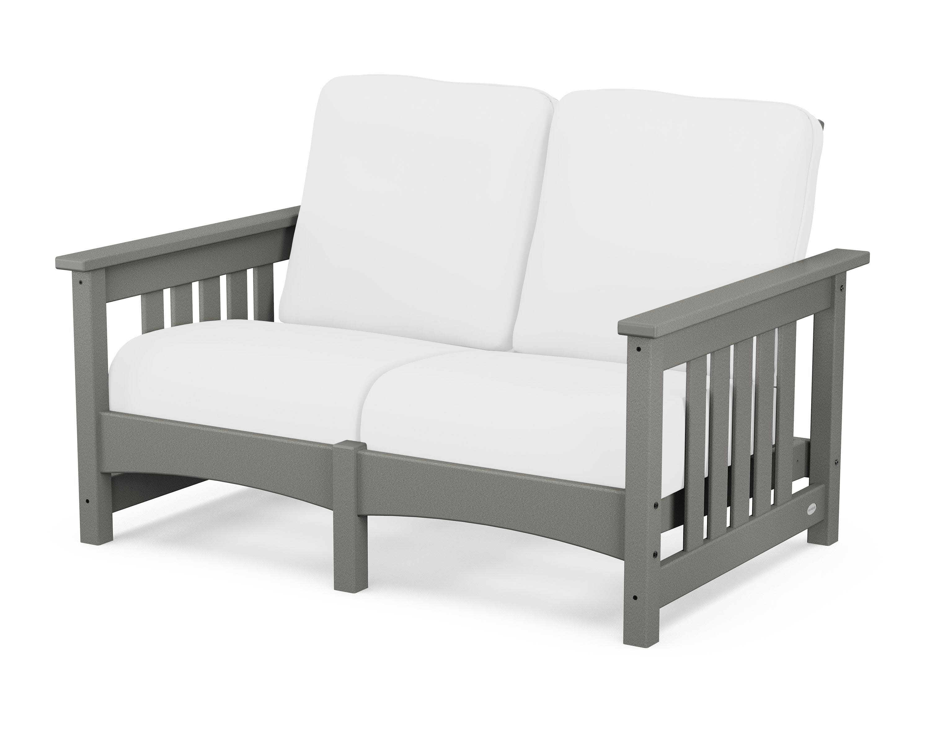 Club Mission Loveseat in Slate Grey / Natural