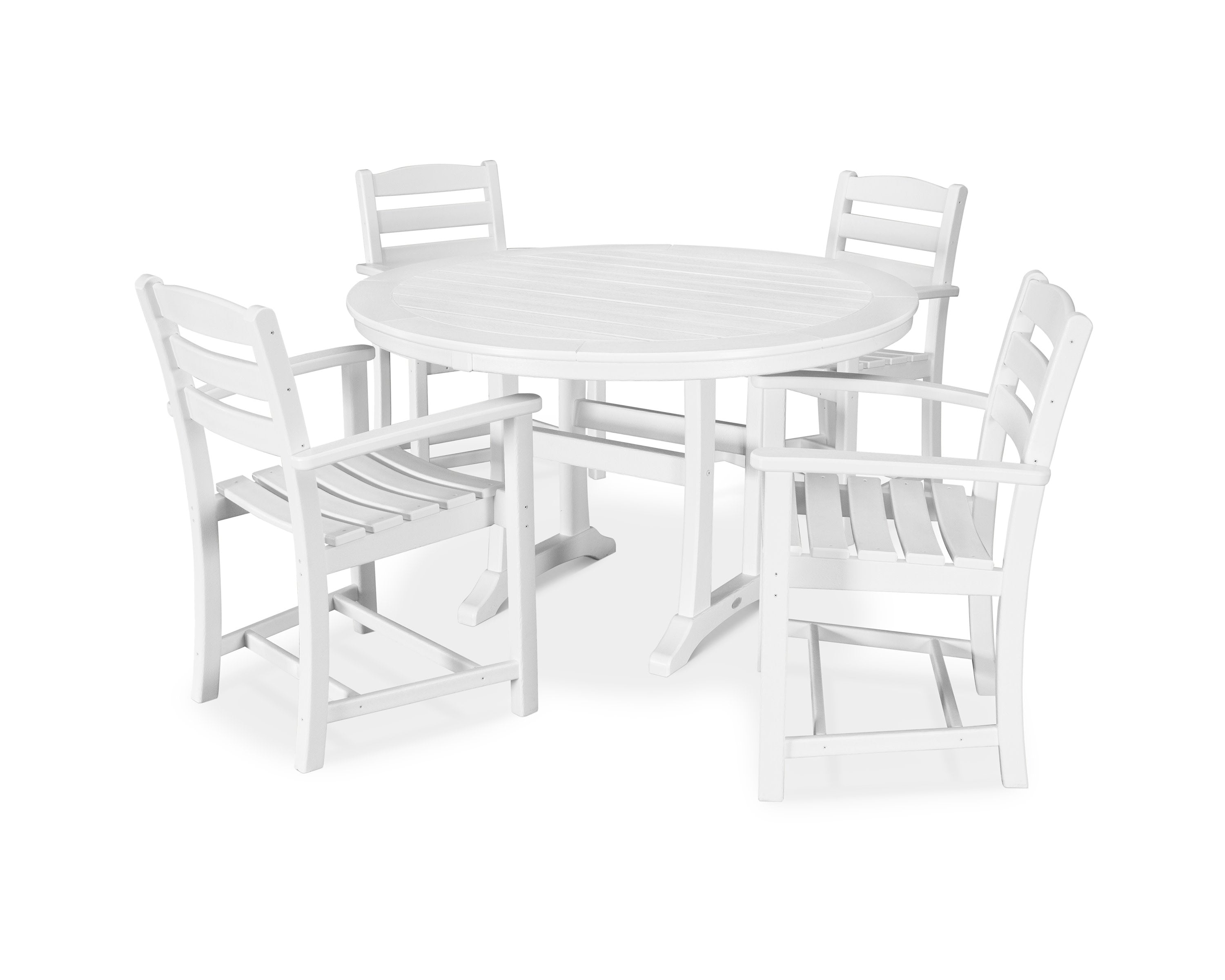 La Casa Caf 5-Piece Arm Chair Dining Set in White