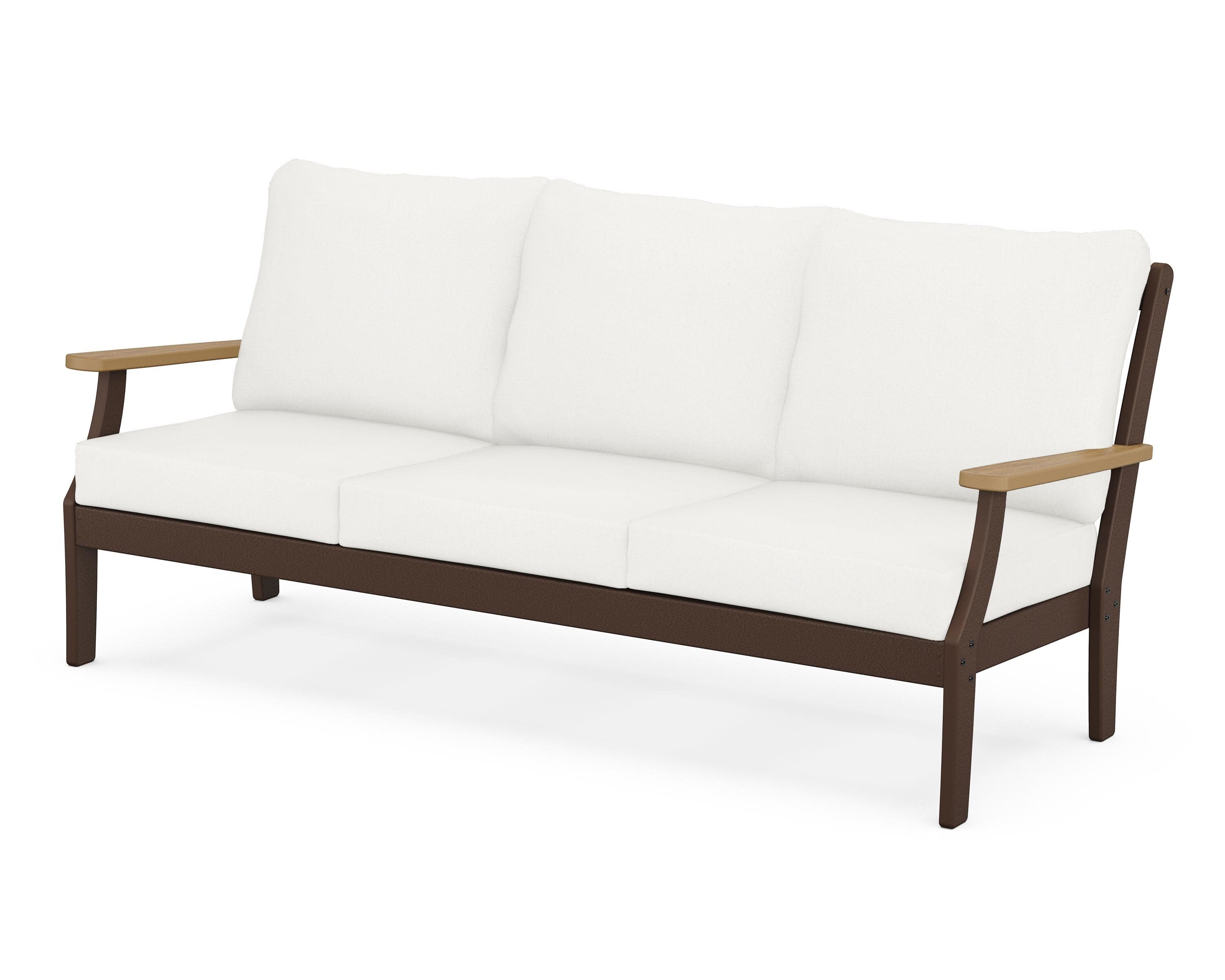 Braxton Deep Seating Sofa in Mahogany / Natural / Natural Linen