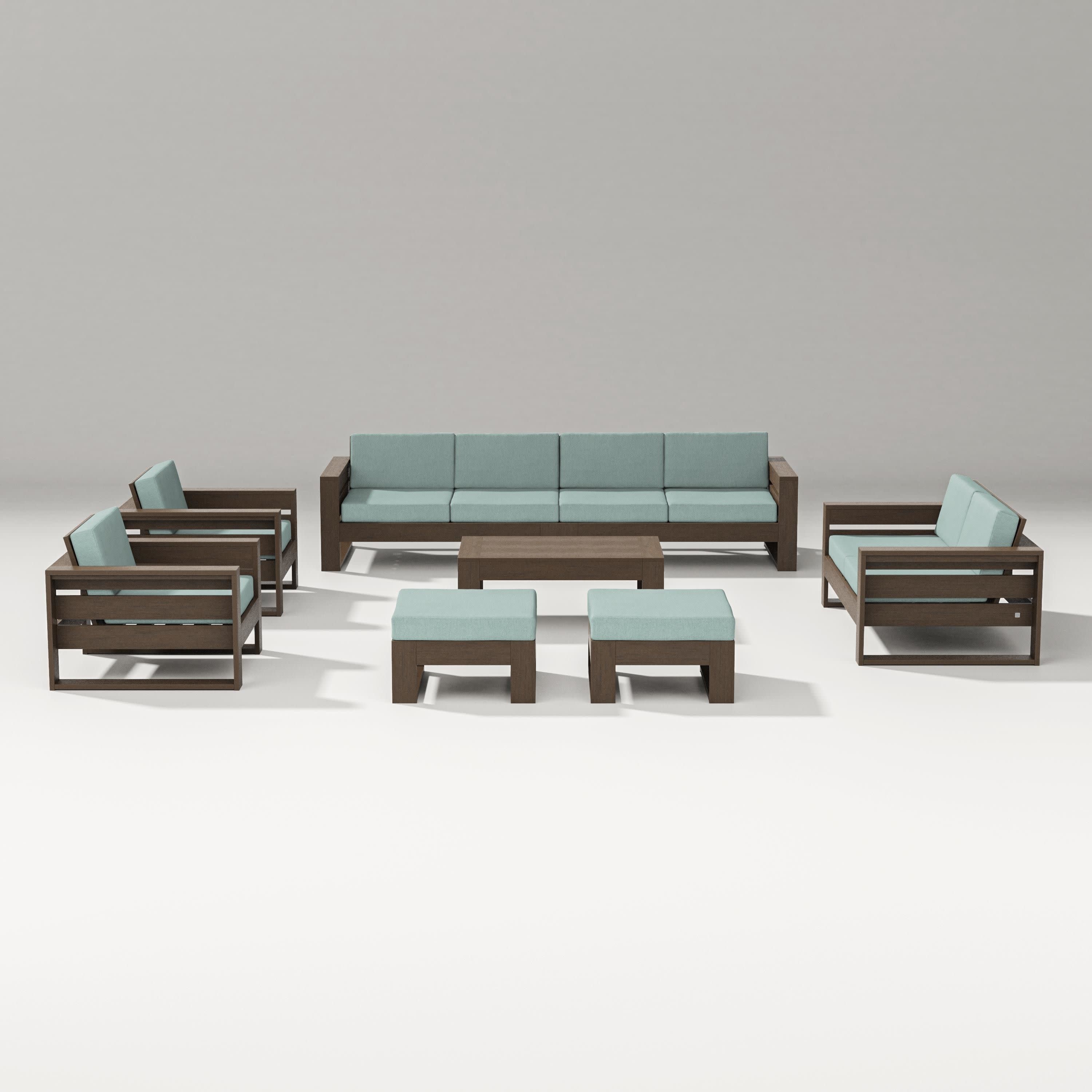 Latitude 8-Piece Lounge Sofa Set in Kona / Glacier Spa