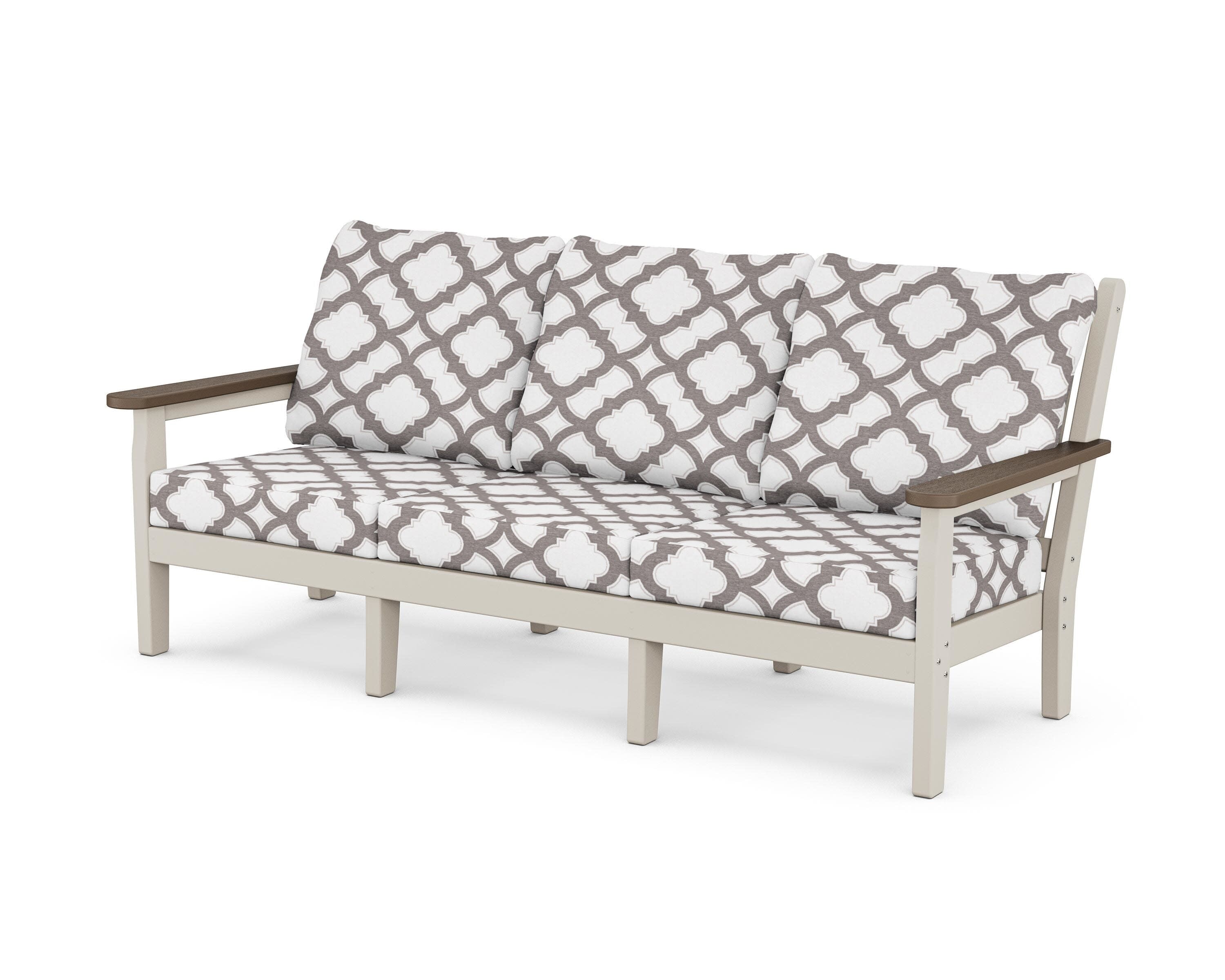 Chippendale Deep Seating Sofa in Sand / Kona / Trellis Grey Mist