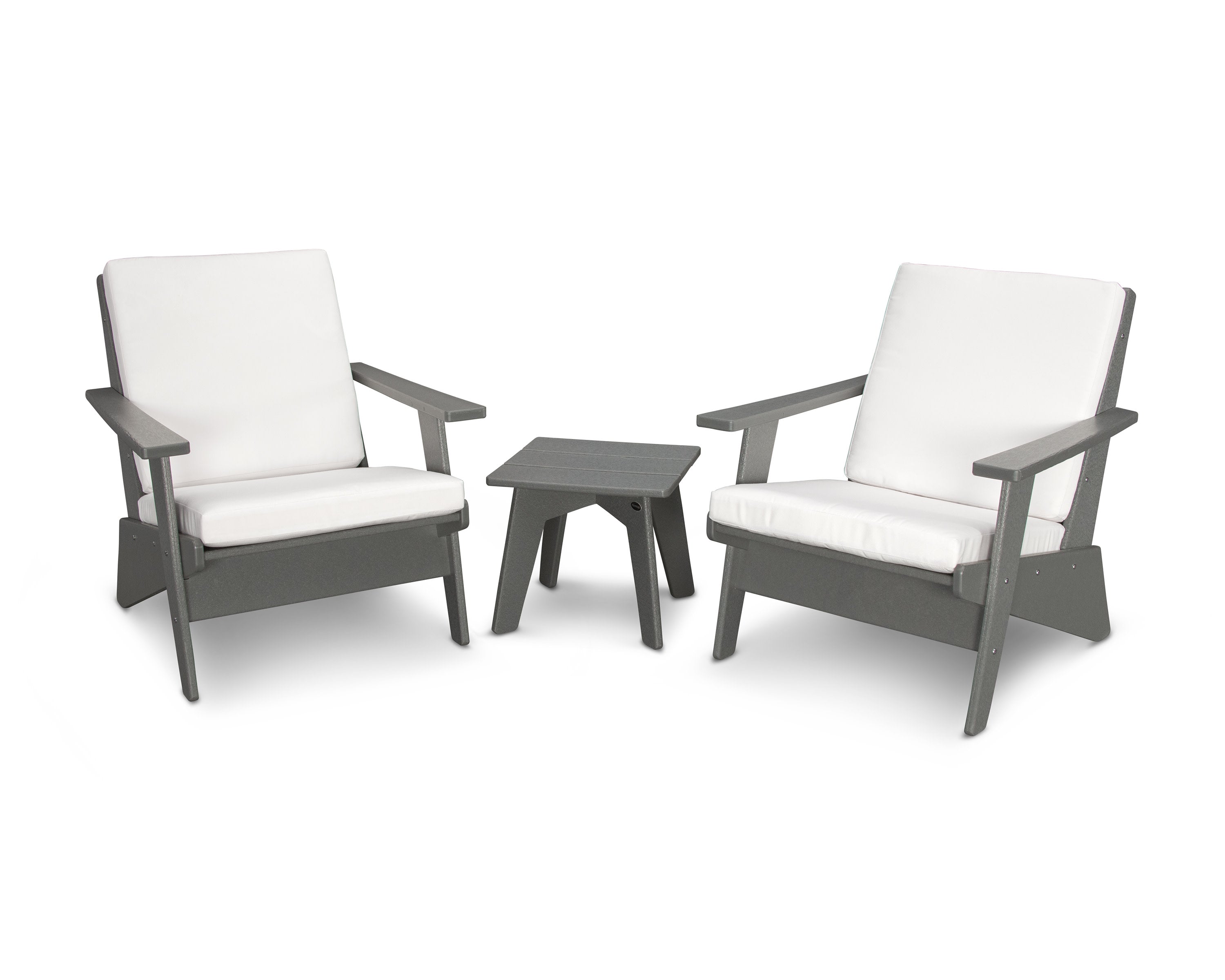 Riviera Modern Lounge 3-Piece Set in Slate Grey / Natural