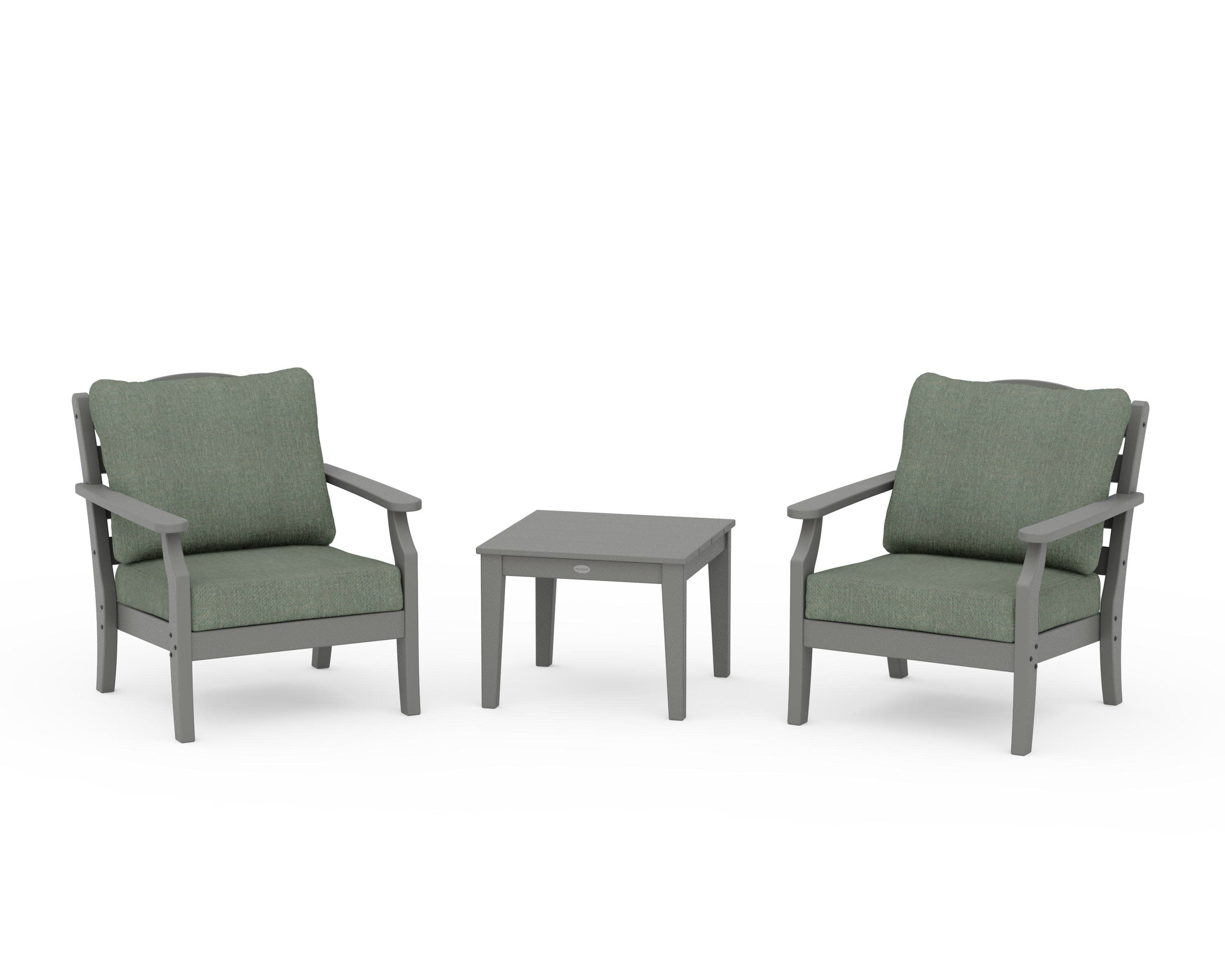 Savannah 3-Piece Deep Seating Set in Slate Grey / Cast Sage