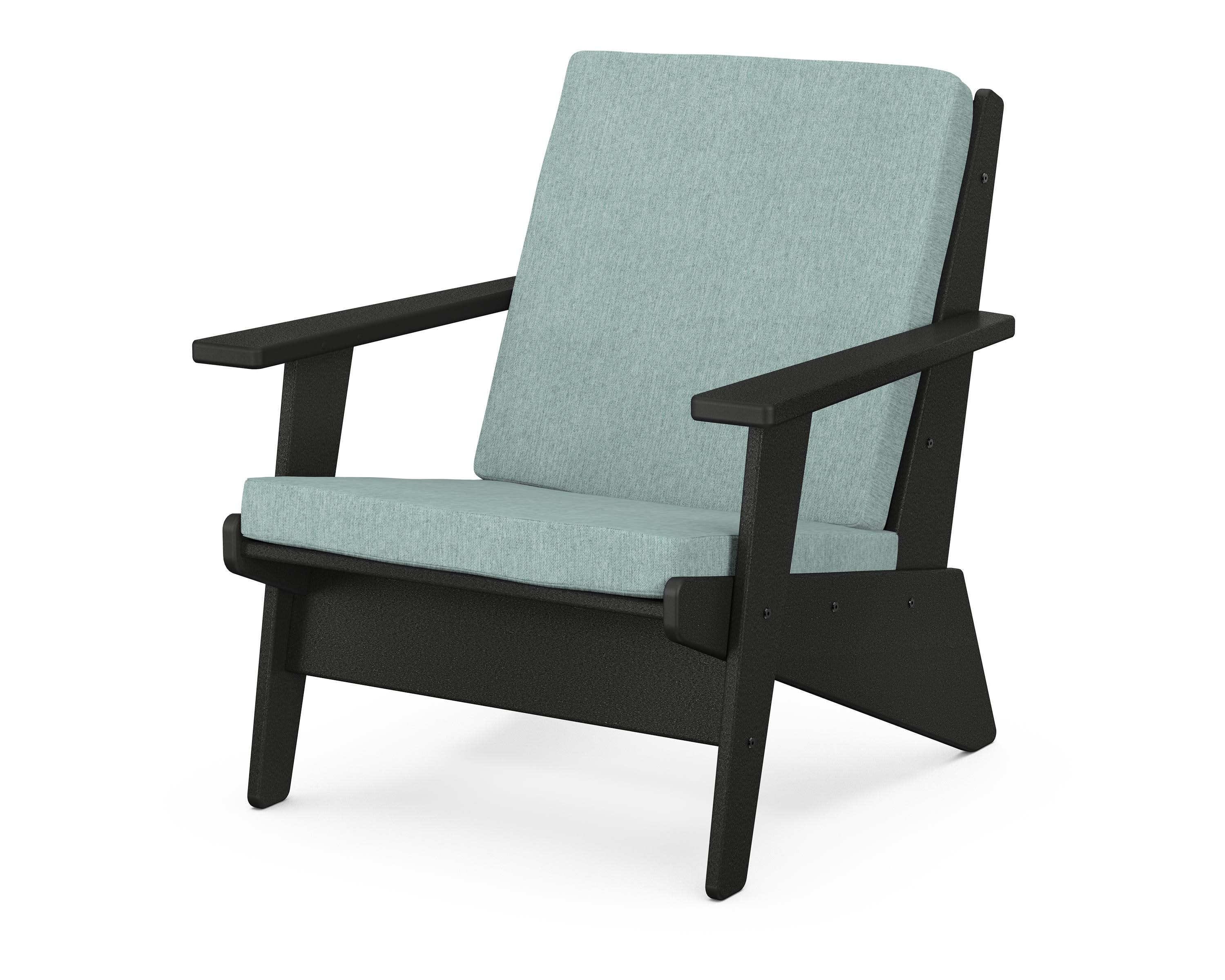 Riviera Modern Lounge Chair in Black / Glacier Spa