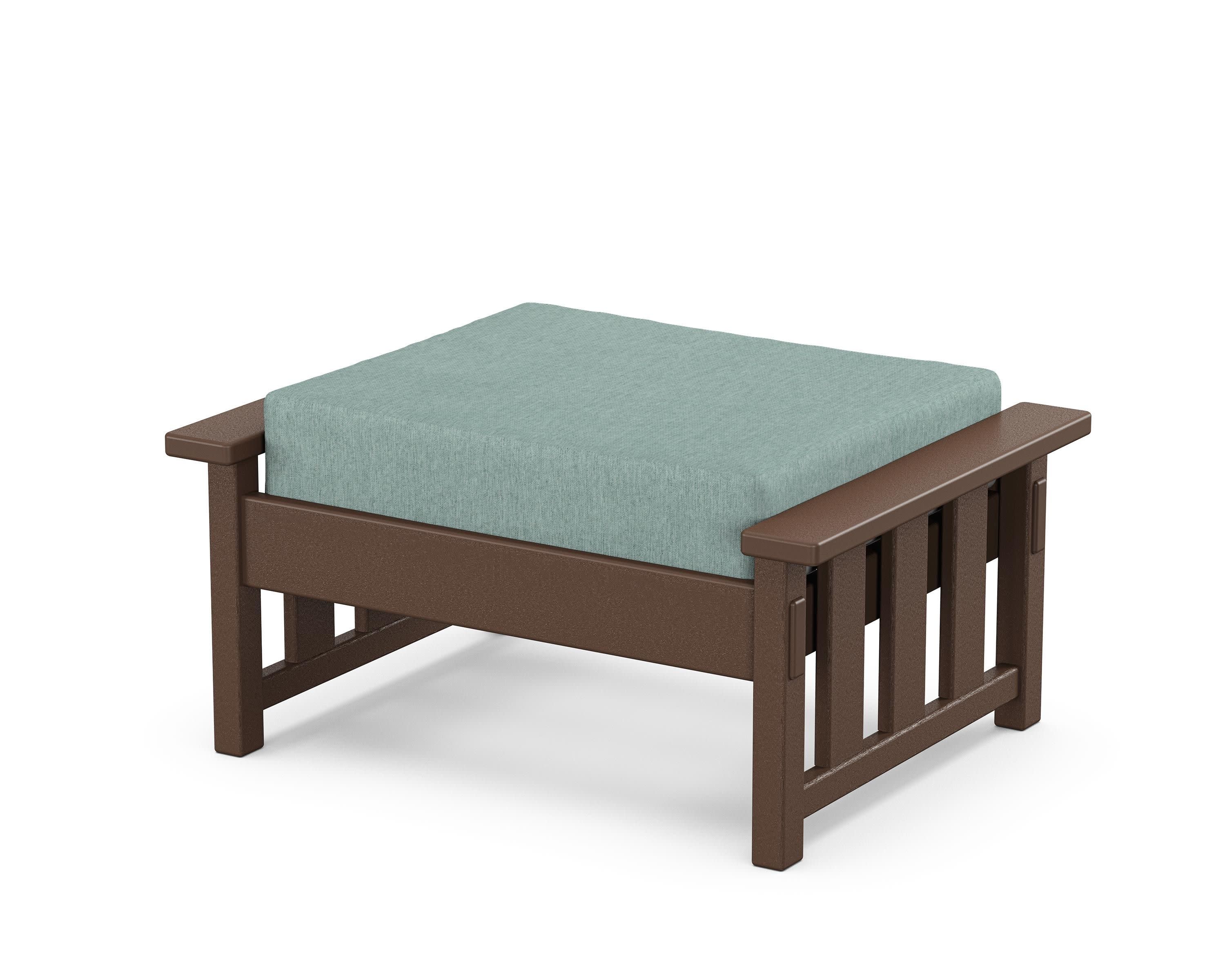 Acadia Deep Seating Ottoman in Mahogany / Glacier Spa