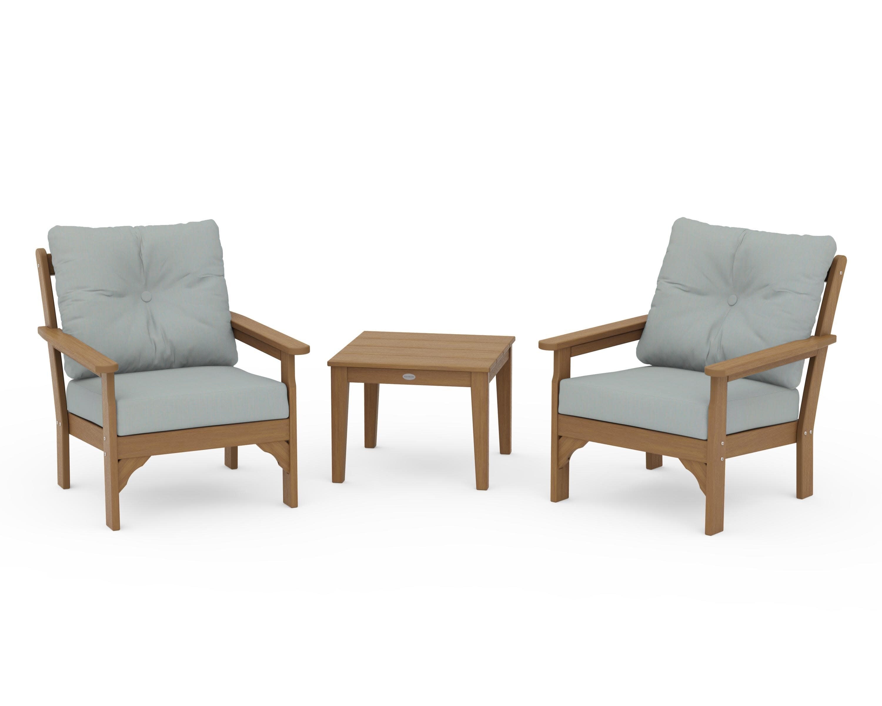 Vineyard 3-Piece Deep Seating Set in Natural / Spa
