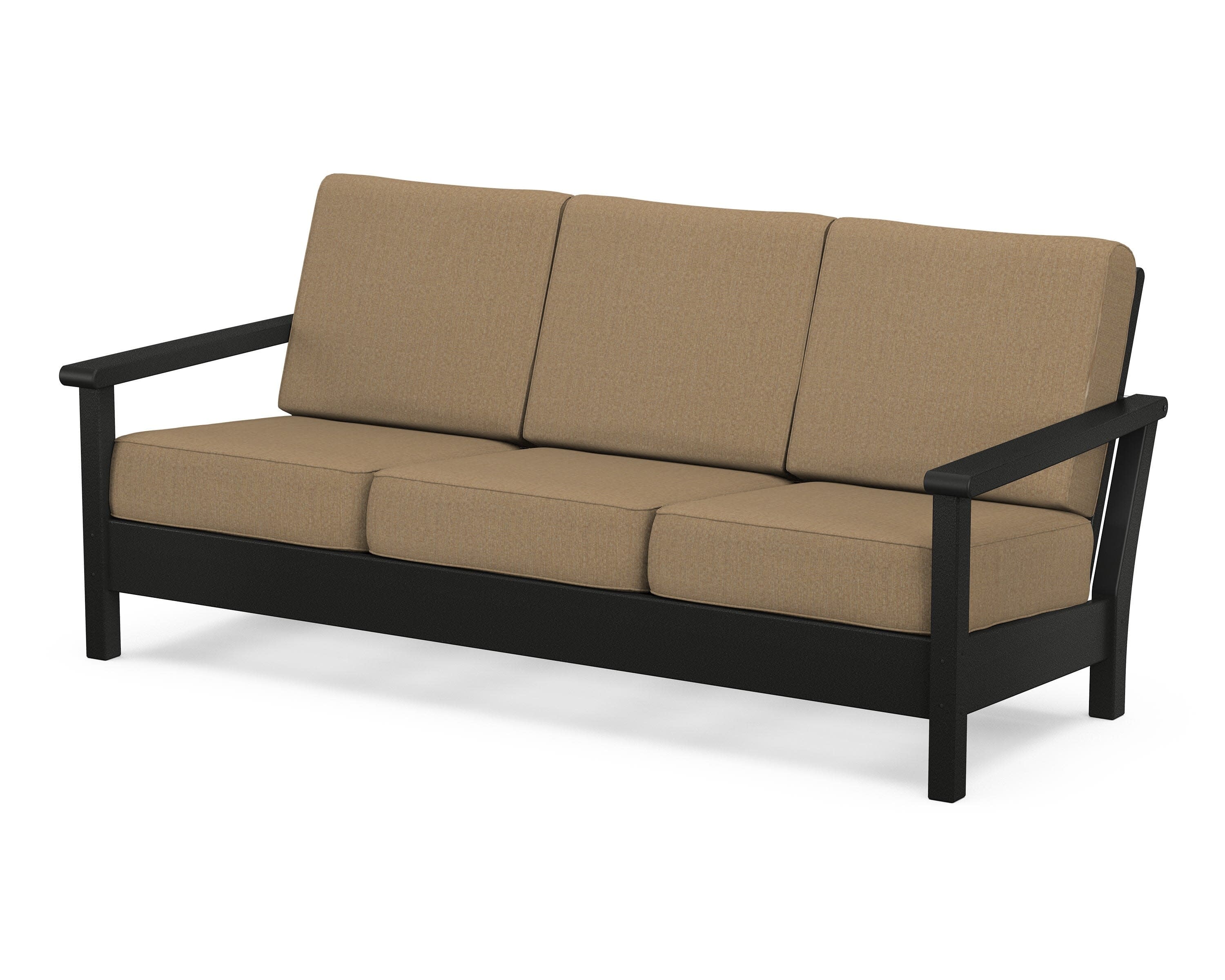 Harbour Deep Seating Sofa in Black / Sesame