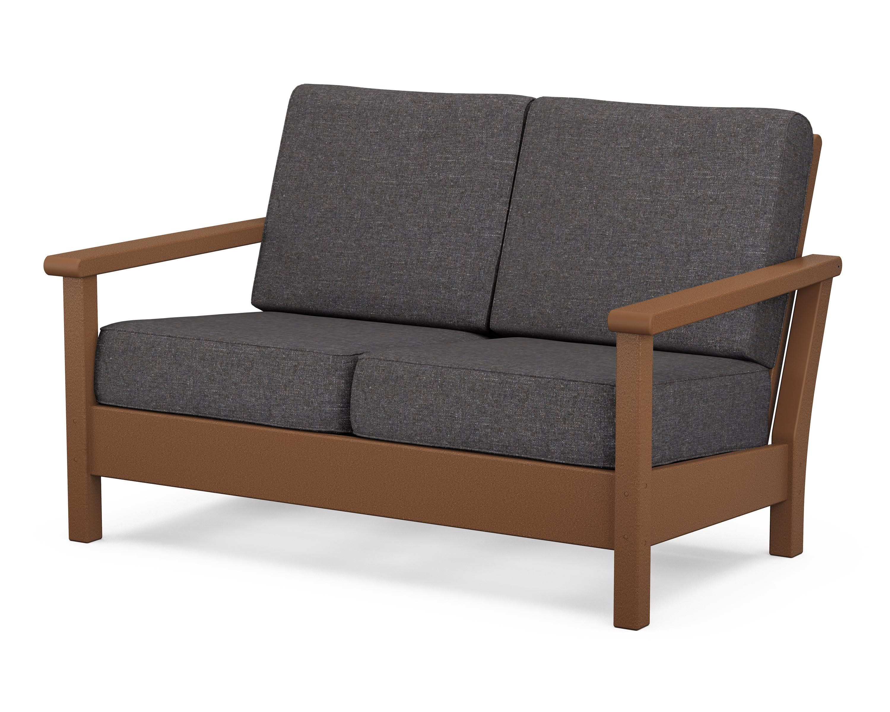 Harbour Deep Seating Loveseat in Teak / Ash Charcoal