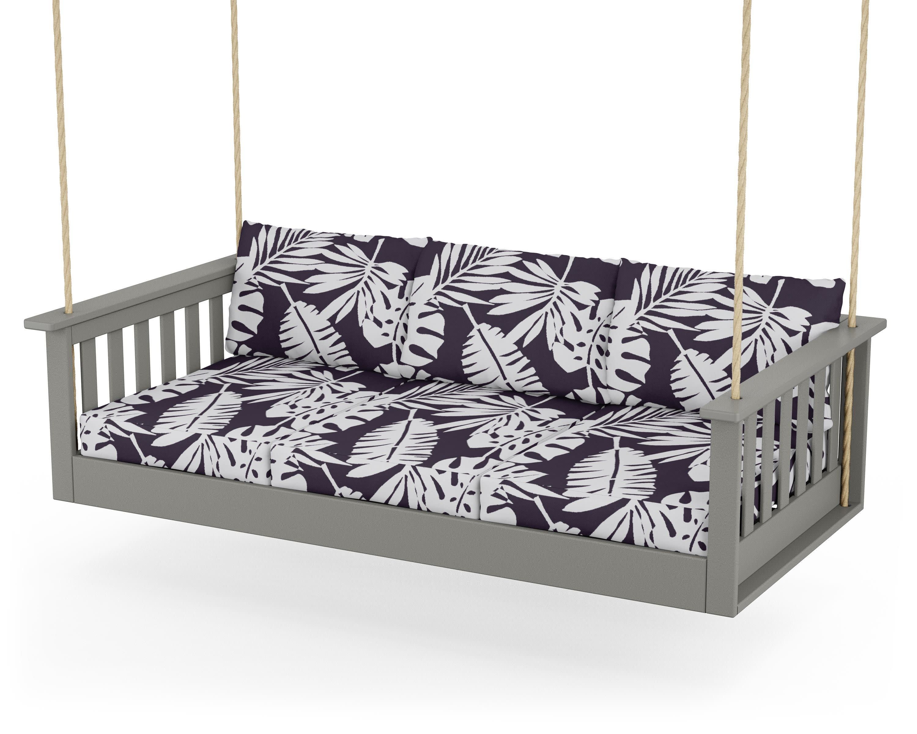 Vineyard Daybed Swing in Slate Grey / Leaf Navy