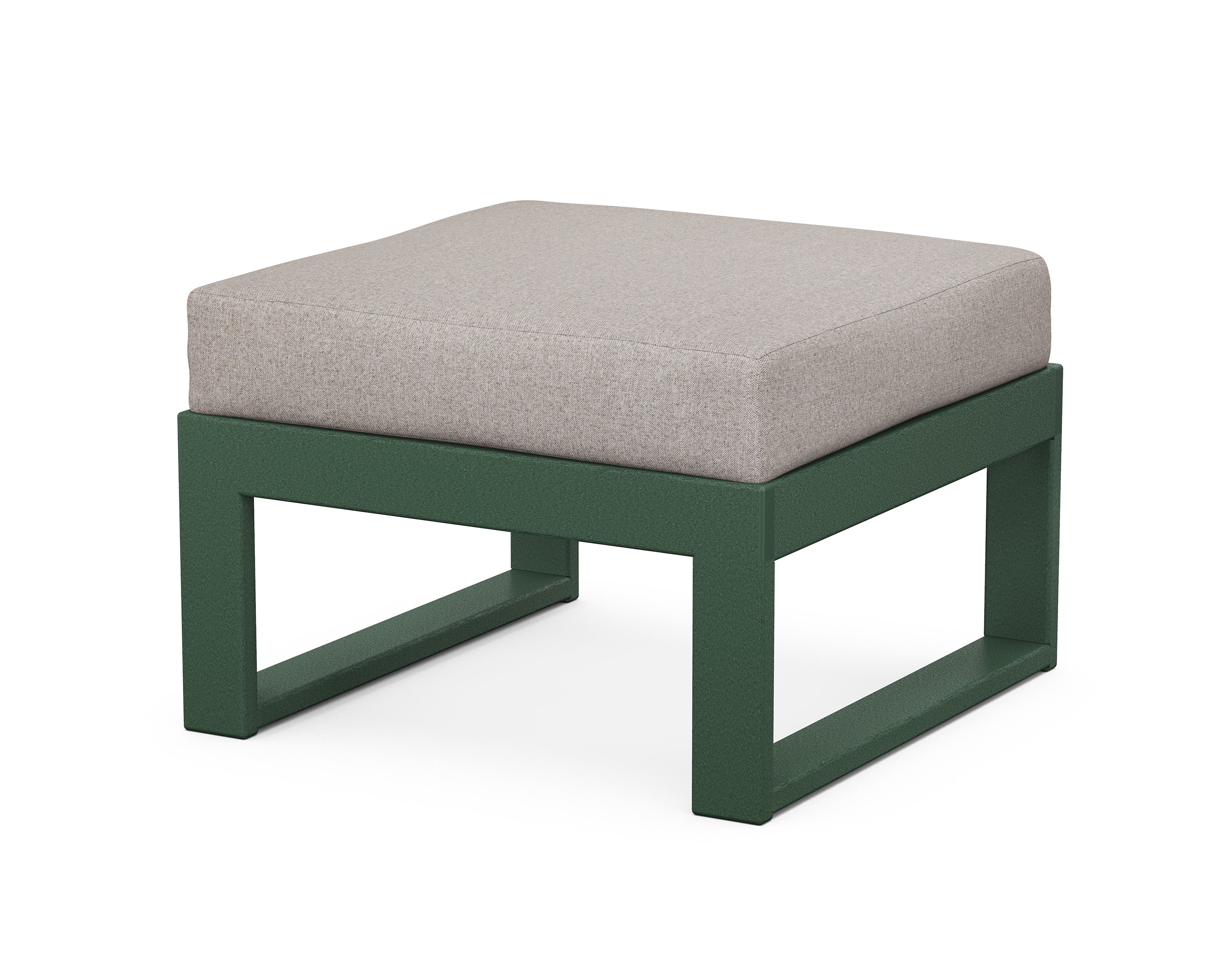 Modular Ottoman - Modern in Green / Weathered Tweed