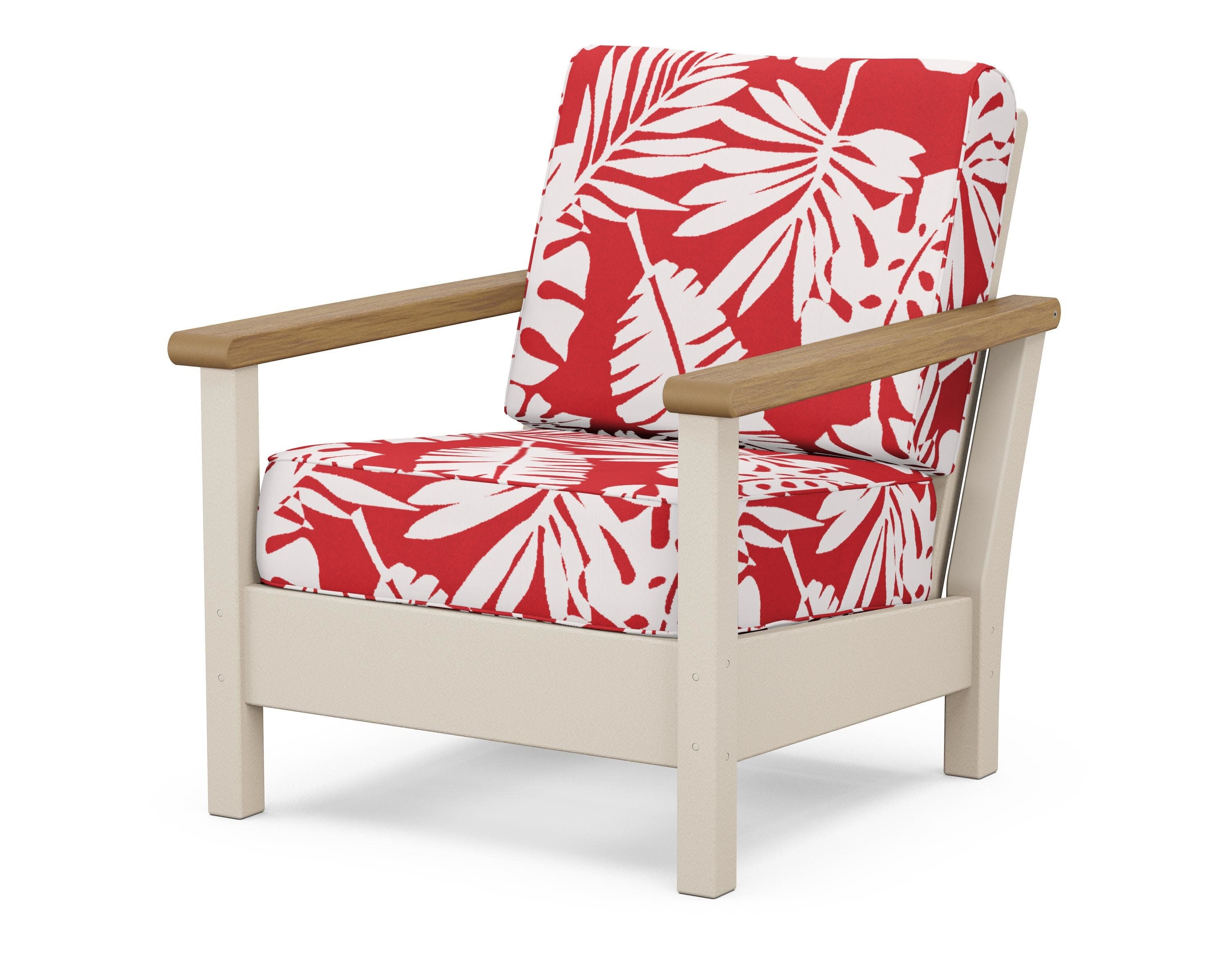Harbour Deep Seating Chair in Sand / Natural / Leaf Crimson