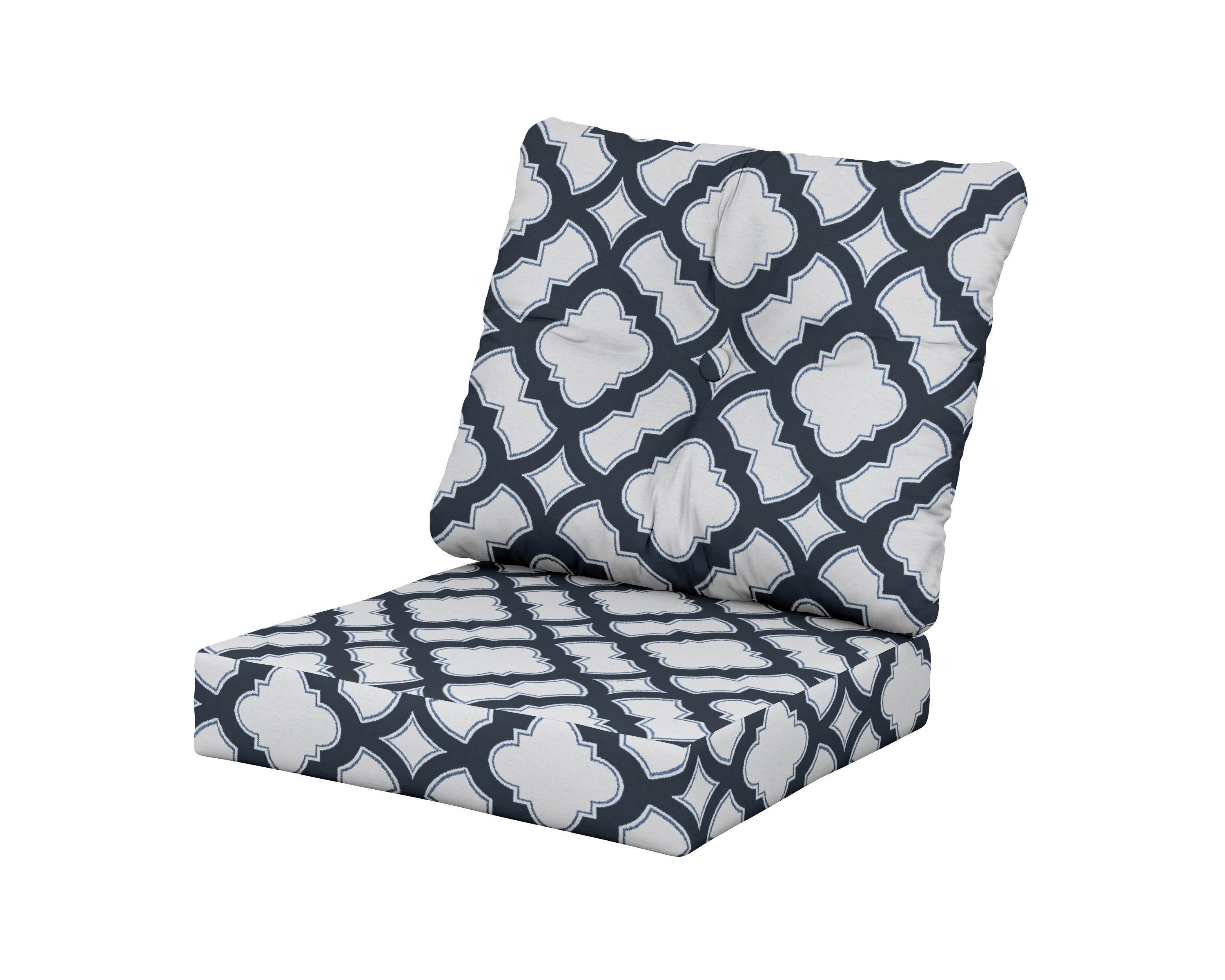 Prescott Seat/Back Cushions in Trellis Marine Indigo