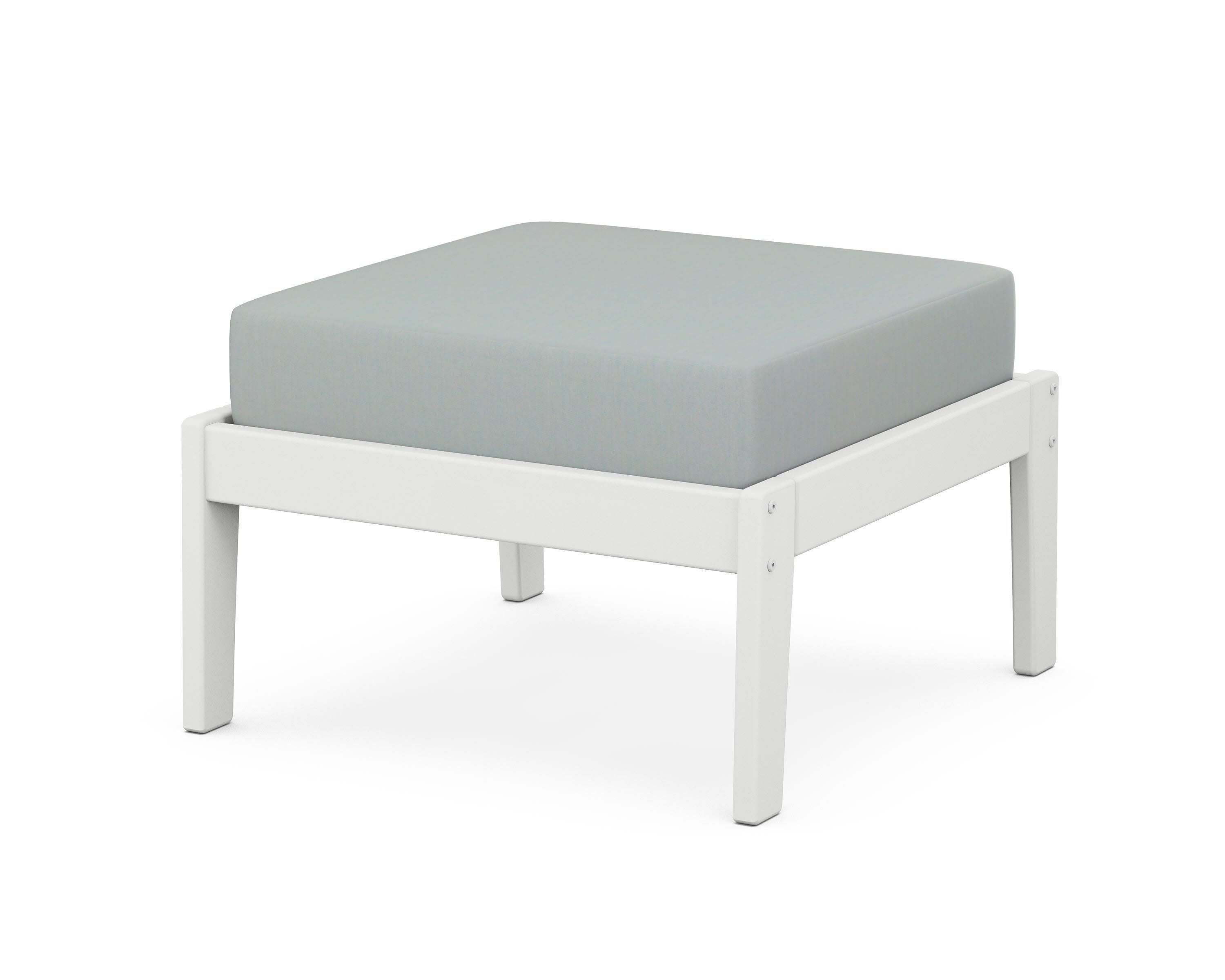Deep Seating Ottoman in White / Spa
