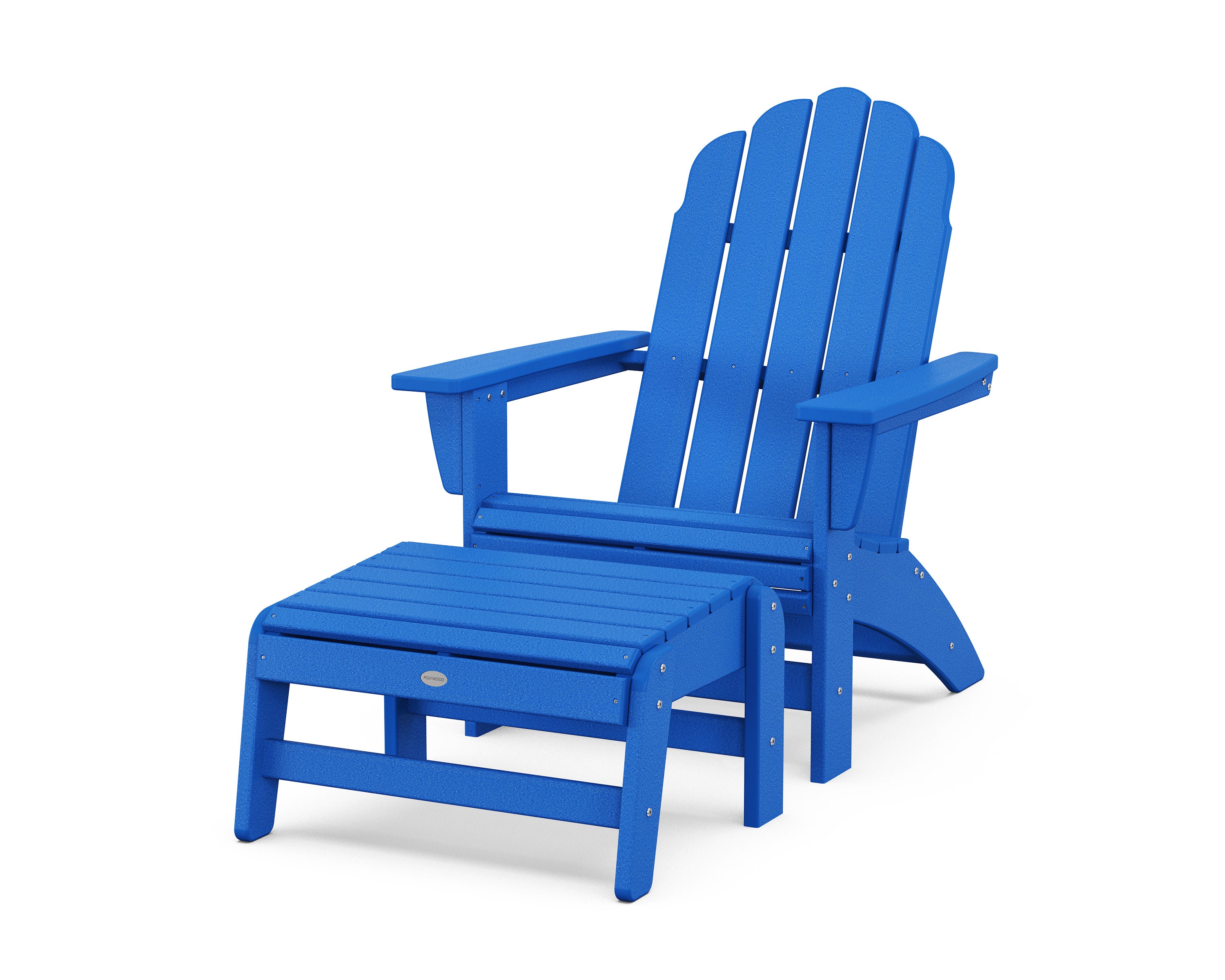 Vineyard Grand Adirondack Chair with Ottoman in Pacific Blue