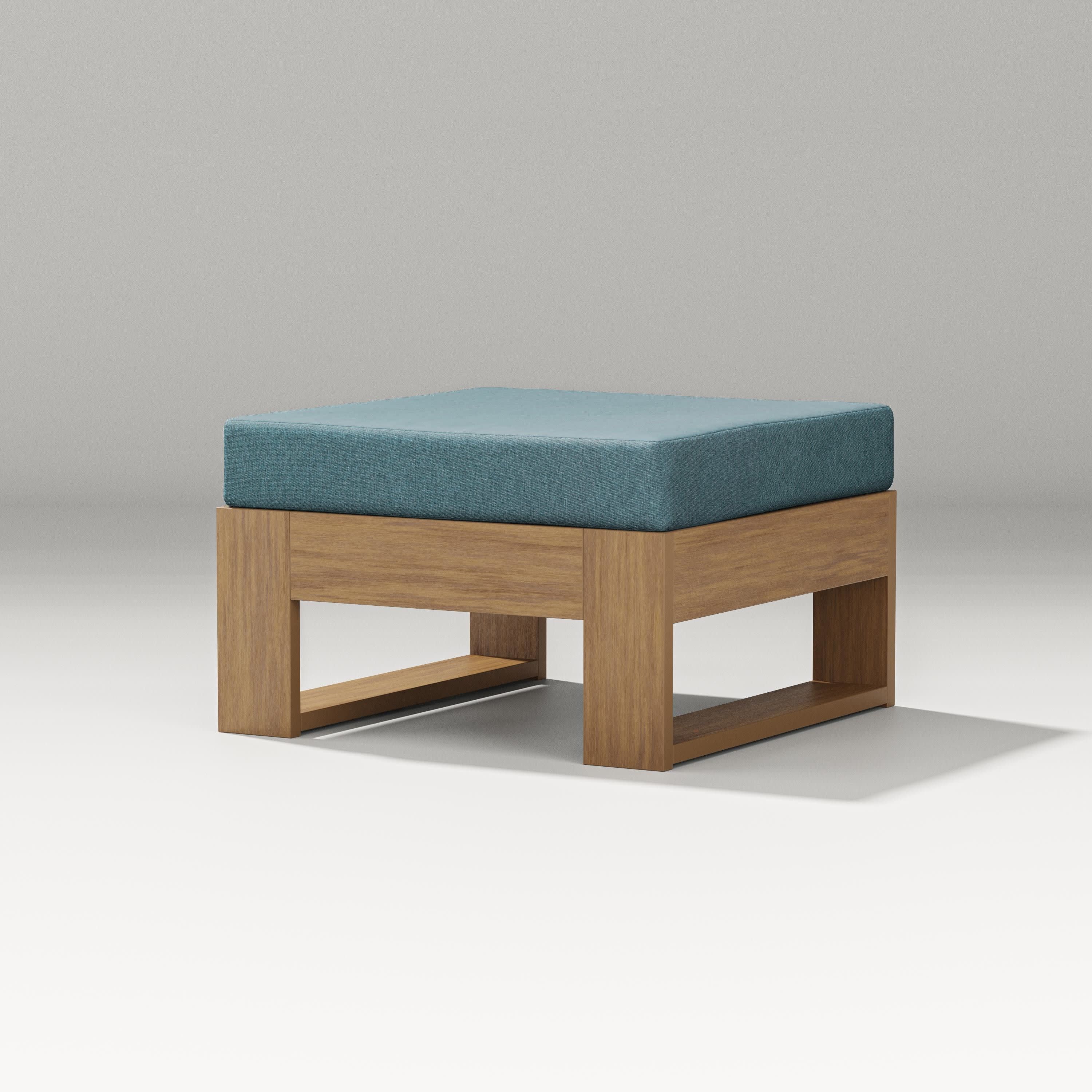 Latitude Lounge Ottoman in Natural / Ocean Teal