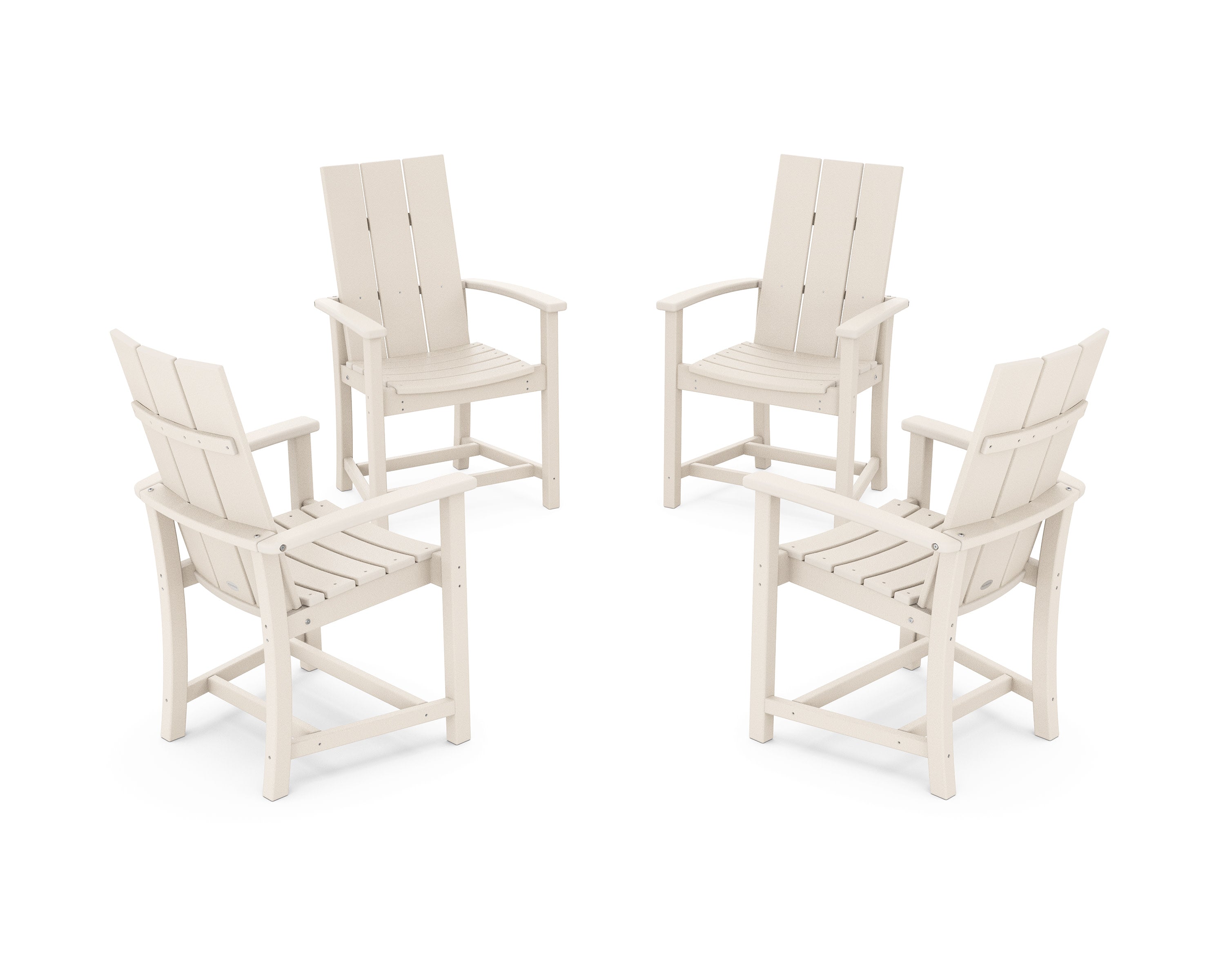 Modern 4-Piece Upright Adirondack Conversation Set in Sand