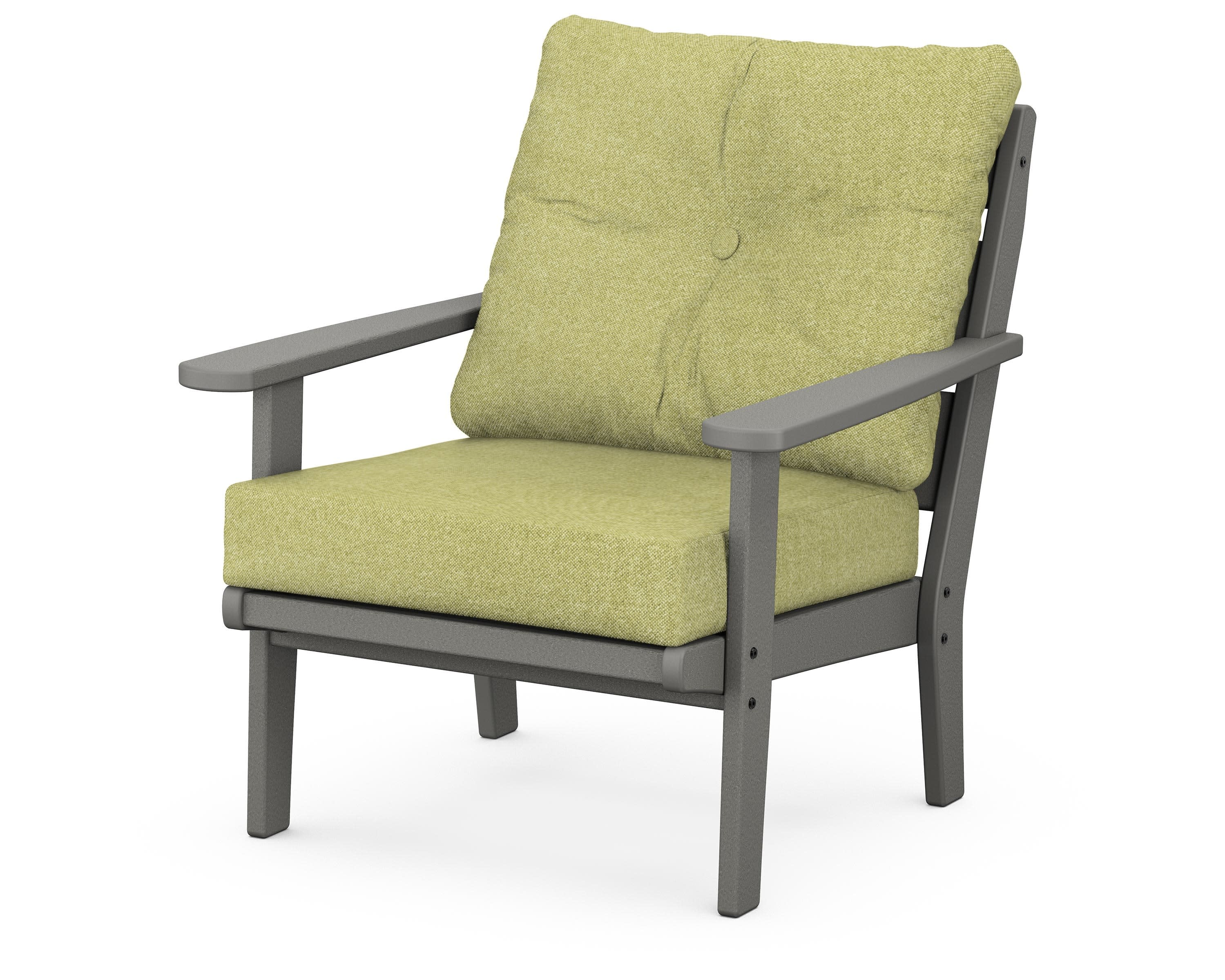 Lakeside Deep Seating Chair in Slate Grey / Chartreuse Boucle