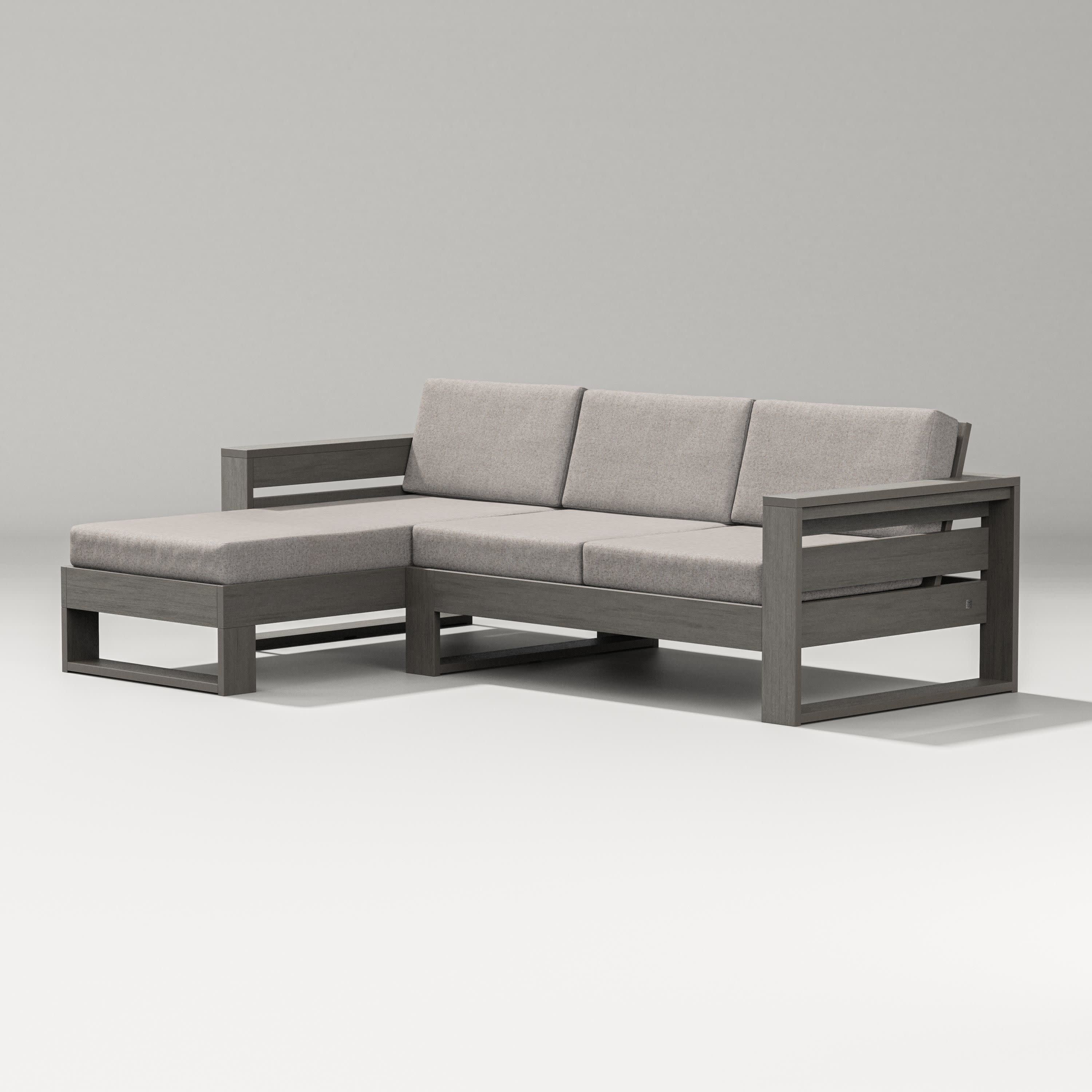 Latitude Left Chaise Sectional in Driftwood / Weathered Tweed
