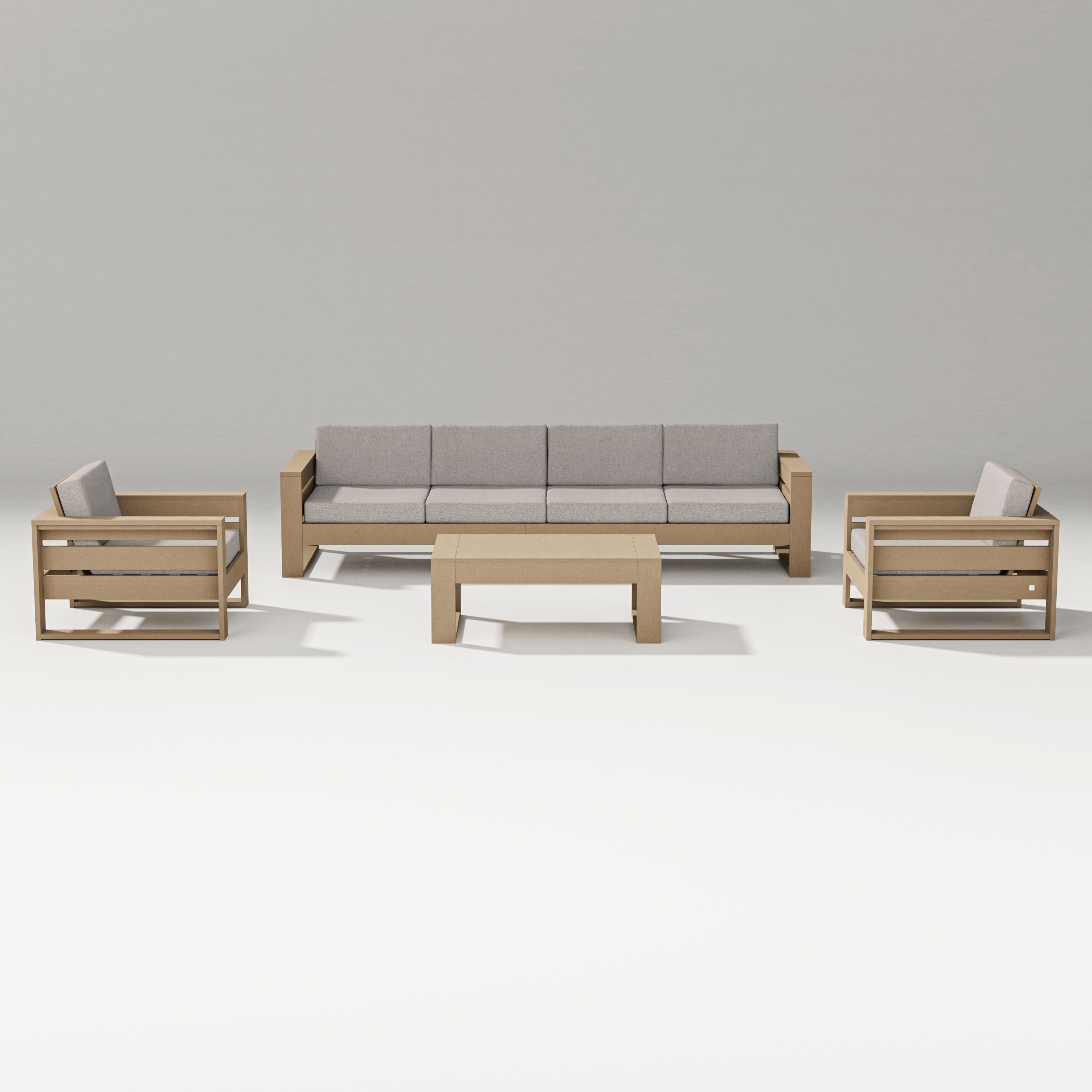 Latitude 5-Piece Lounge Sofa Set in Vintage Sahara / Weathered Tweed