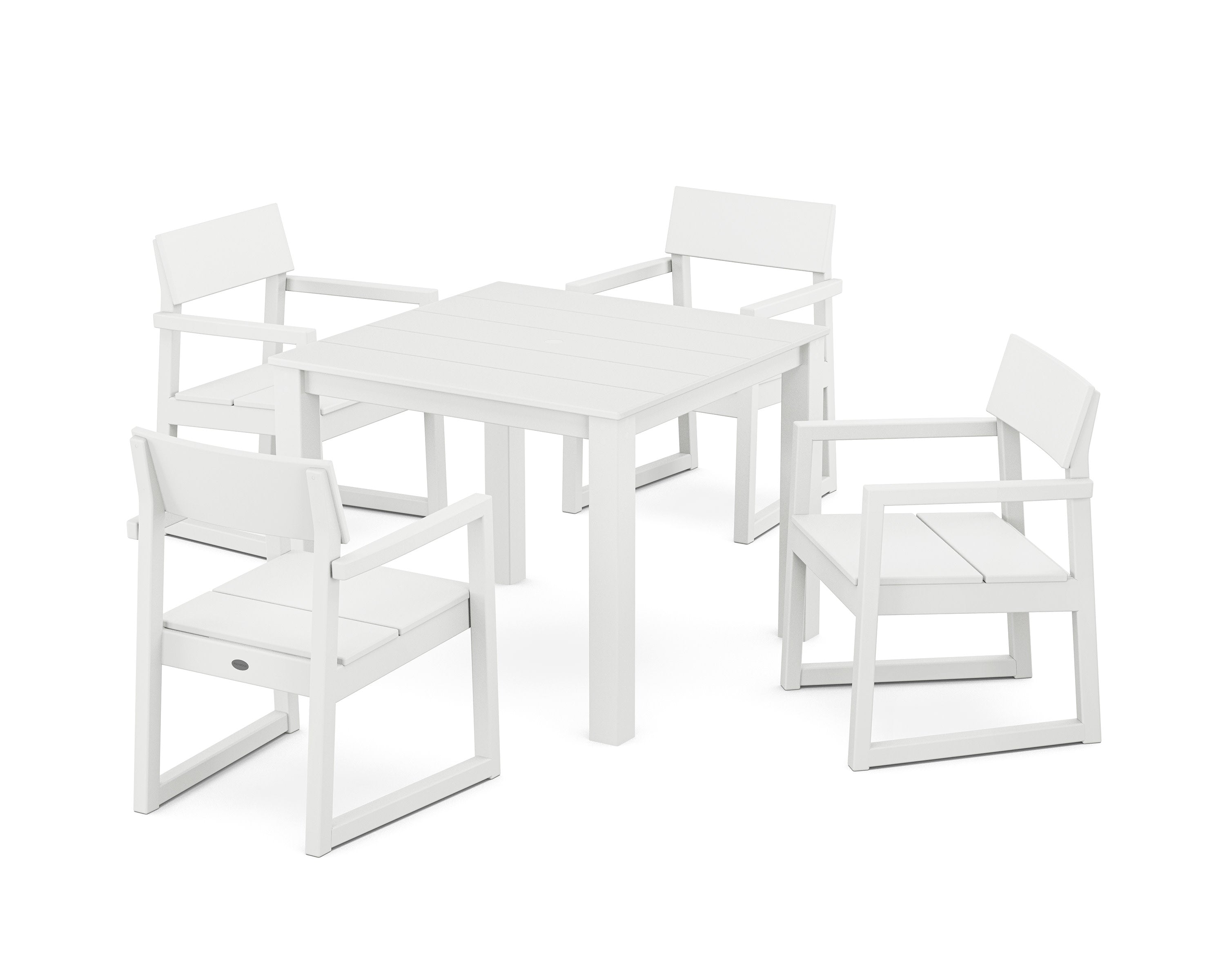 EDGE 5-Piece Parsons Dining Set in White