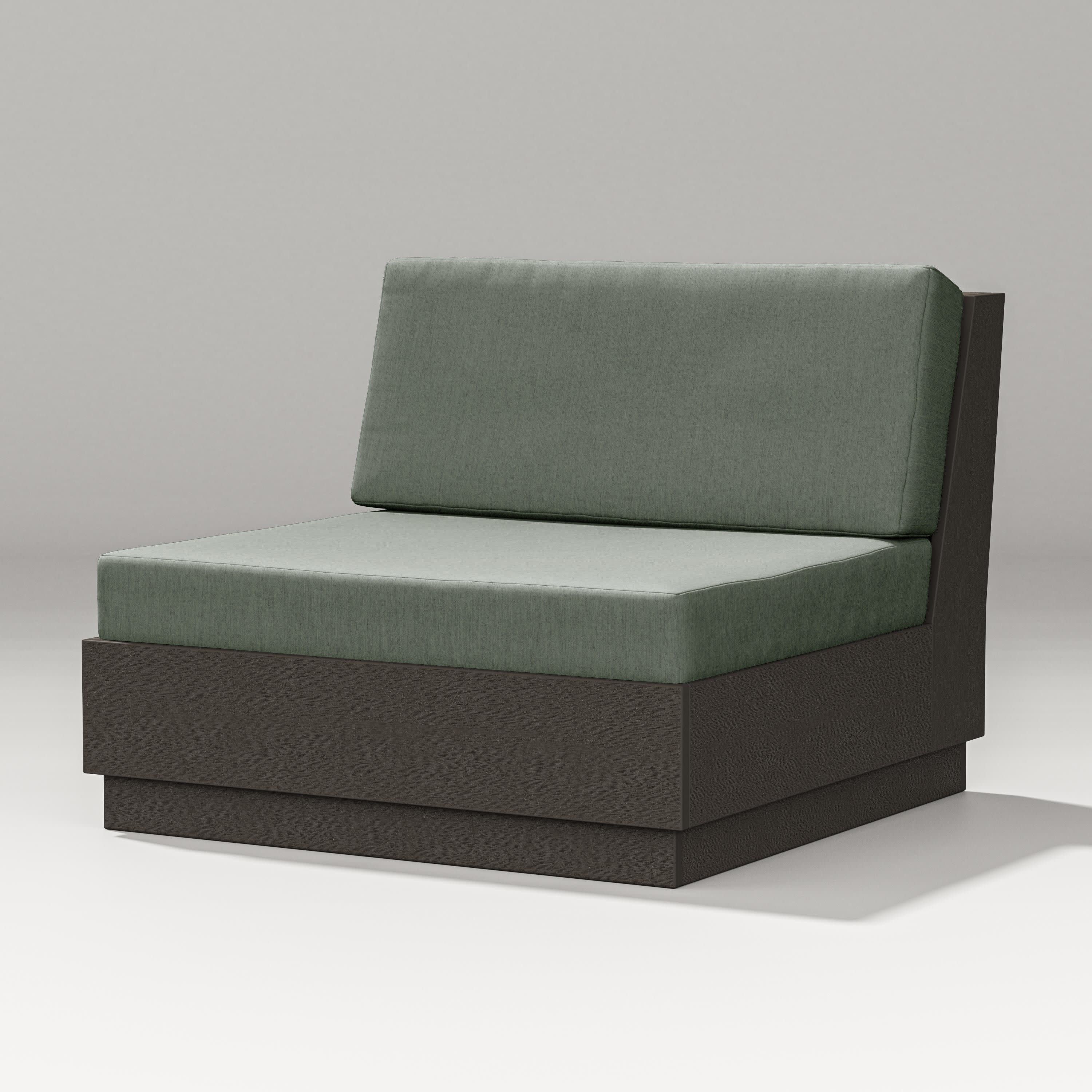 Elevate Modular Armless Chair in Vintage Coffee / Cast Sage