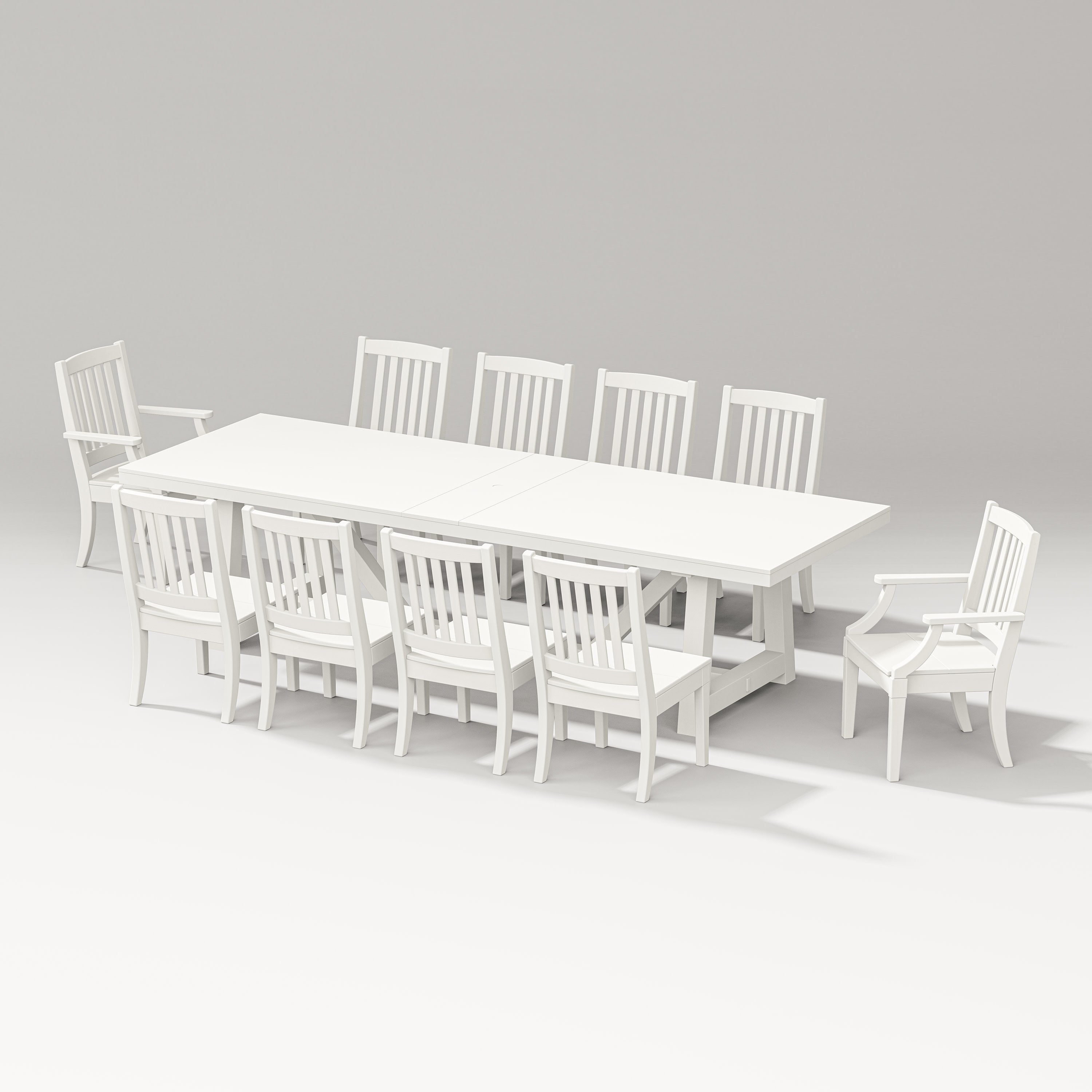 Estate 11-Piece A-Frame Table Dining Set in Vintage White