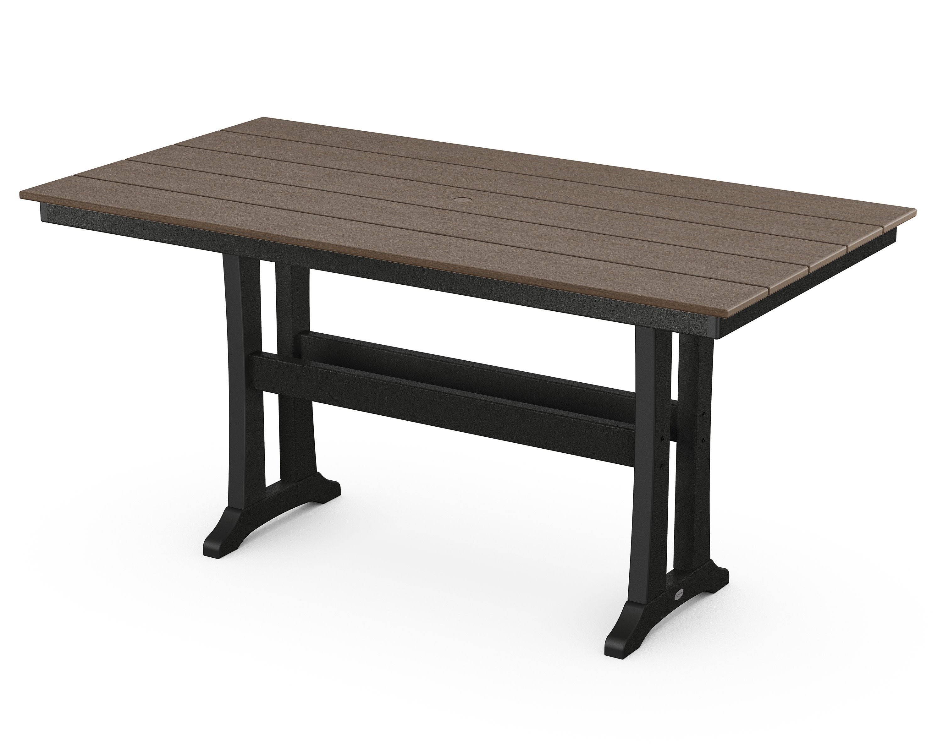 Farmhouse Trestle 37" x 72" Counter Table in Black / Kona