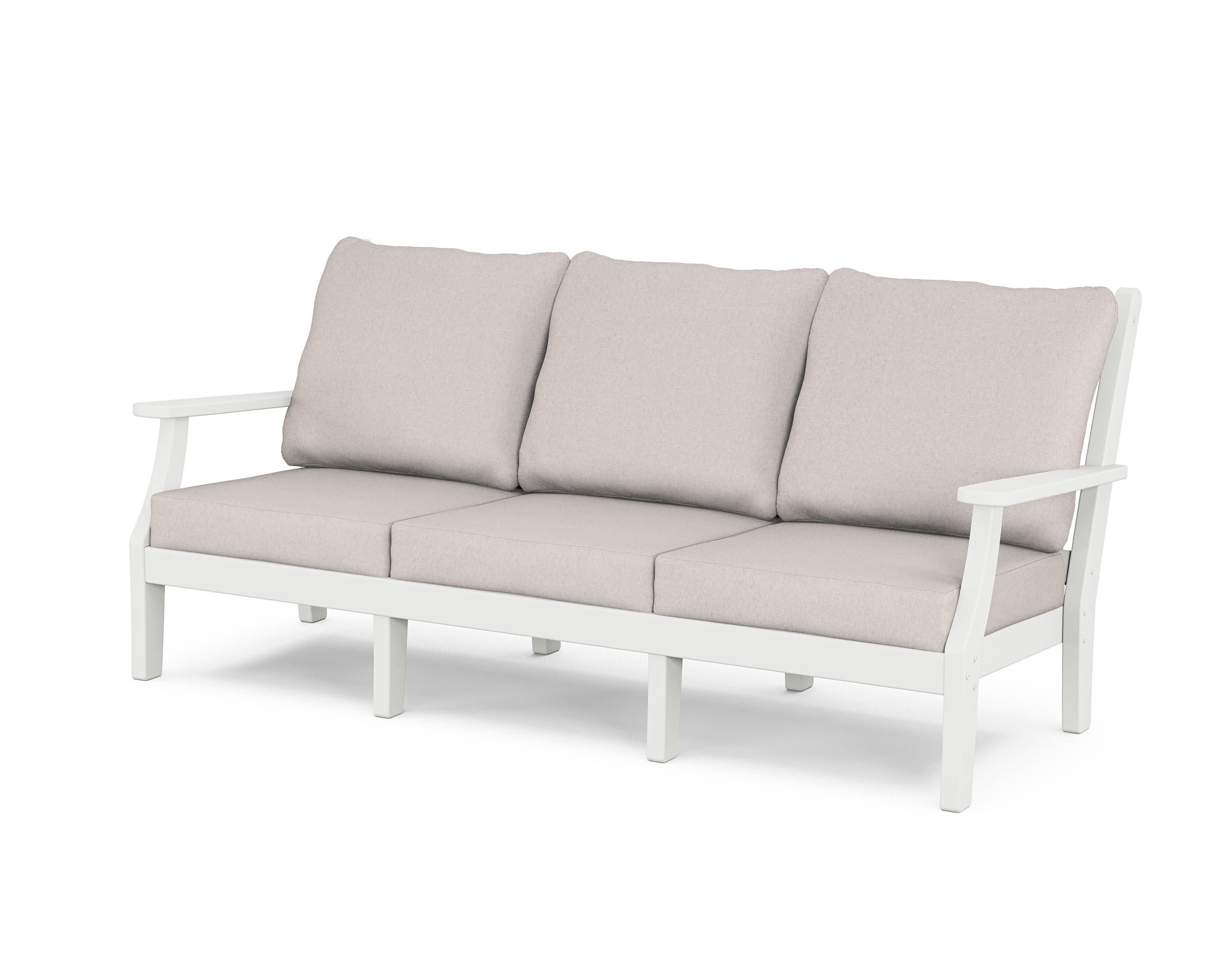 Wovendale Deep Seating Sofa in White / Dune Burlap