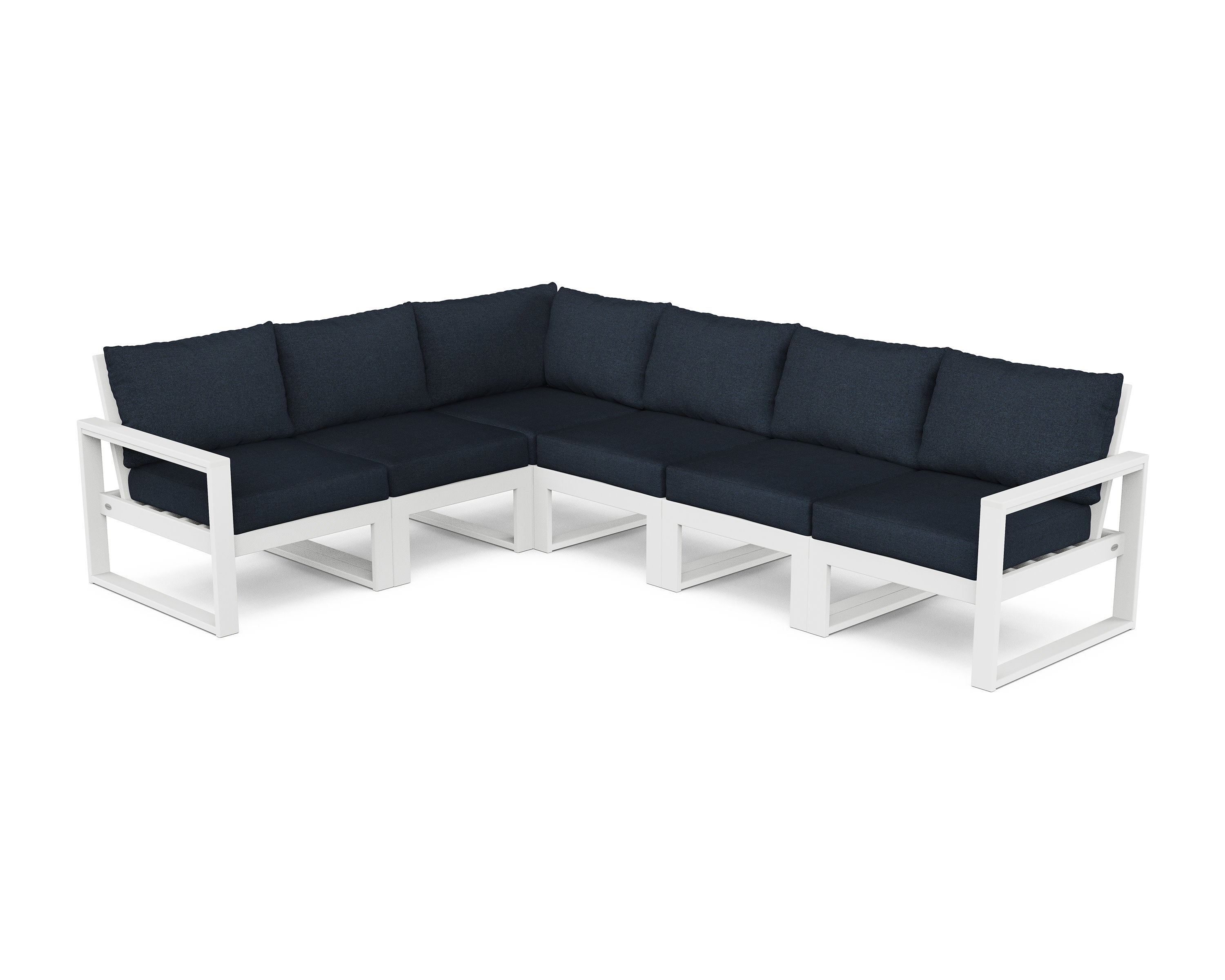EDGE 6-Piece Modular Deep Seating Set in White / Marine Indigo