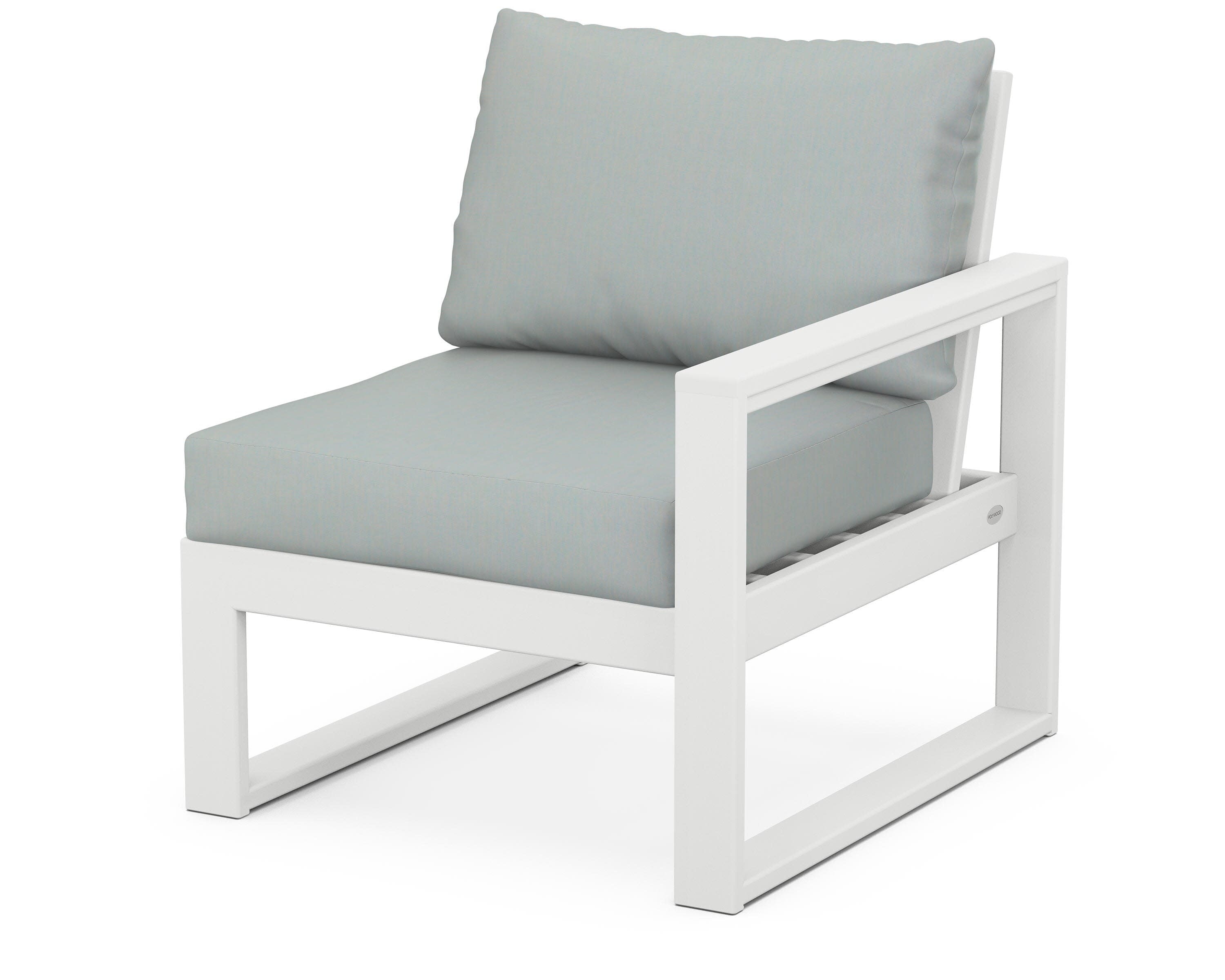 EDGE Modular Right Arm Chair in White / Spa