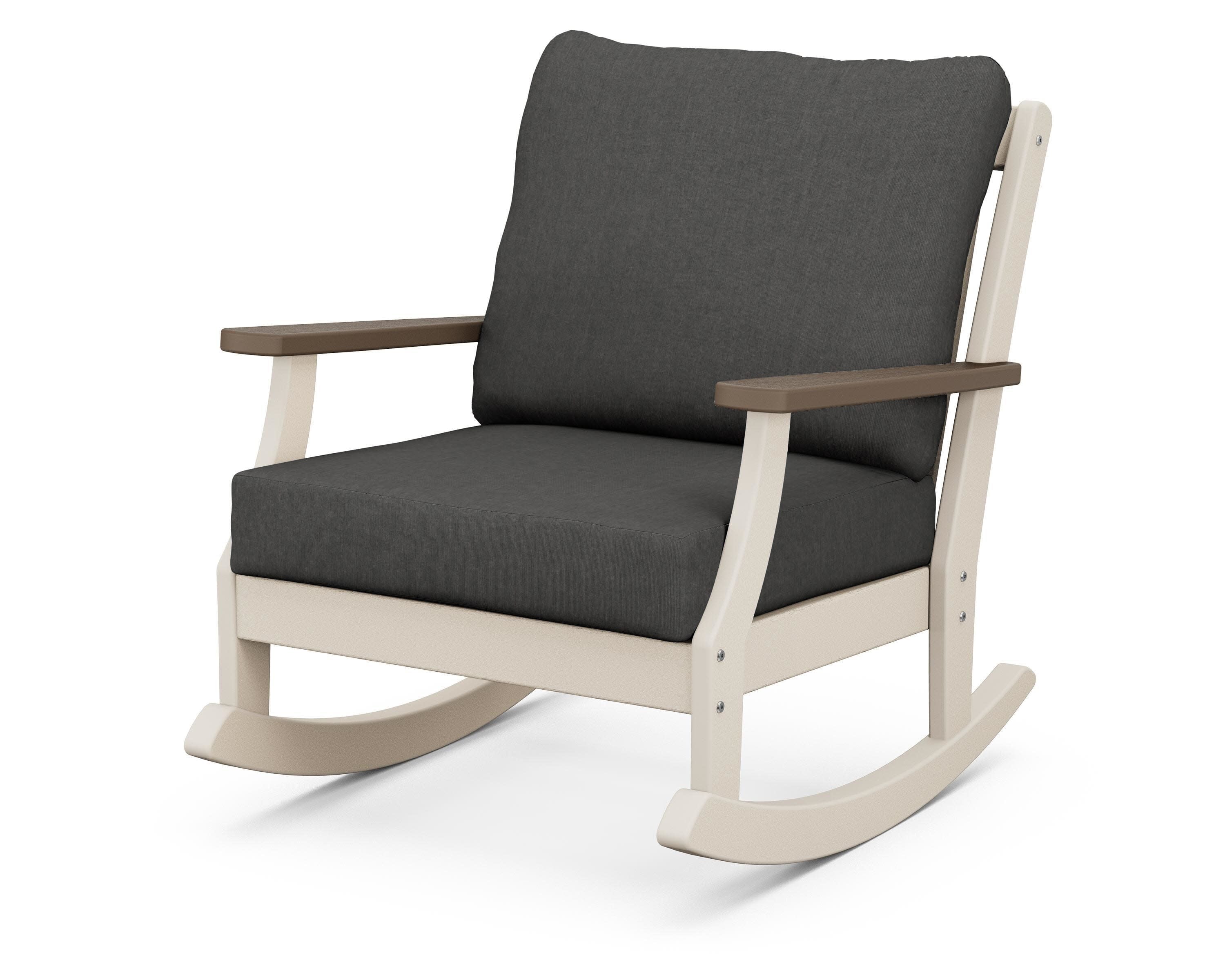 Braxton Deep Seating Rocking Chair in Sand / Kona / Spectrum Carbon