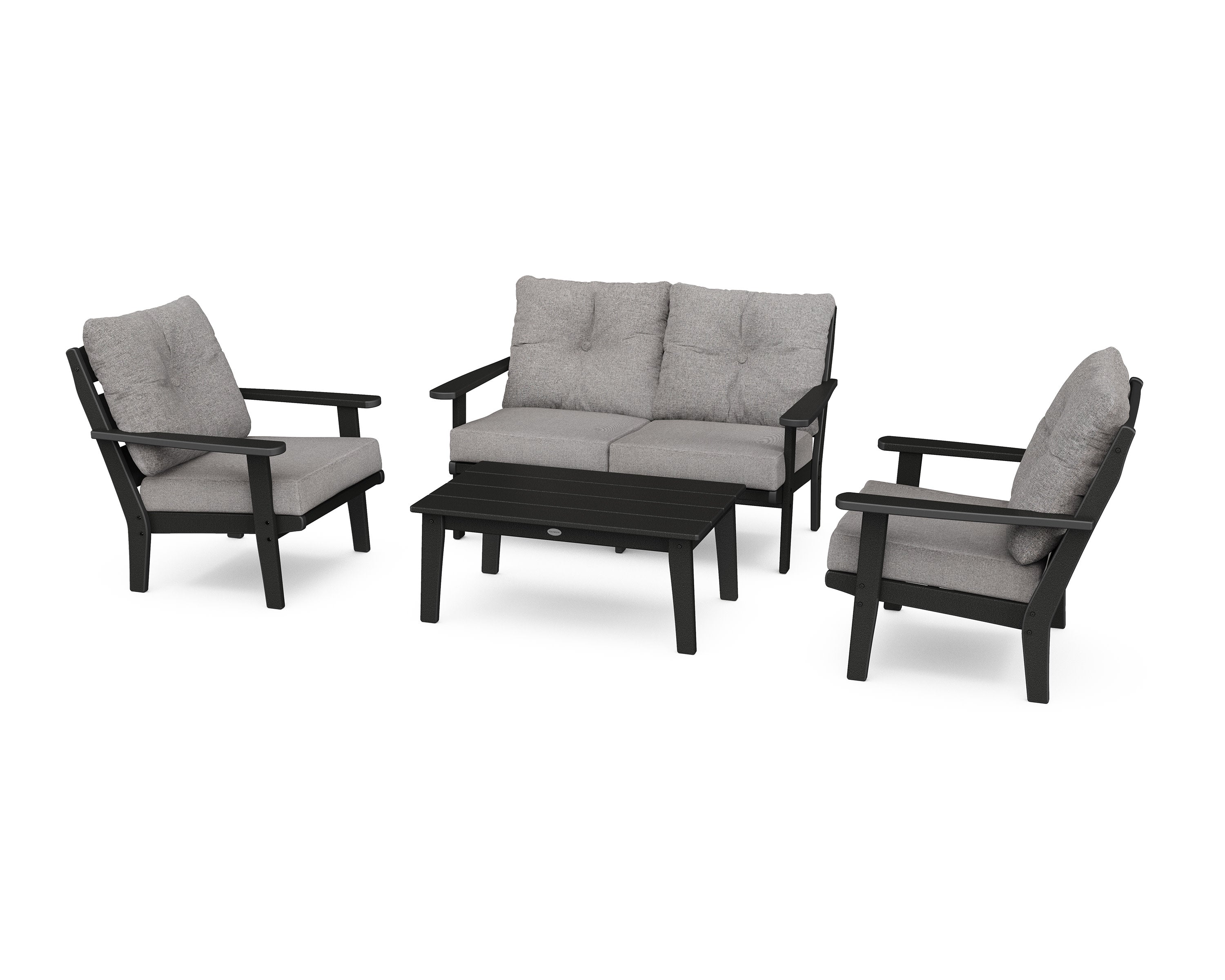 Lakeside 4-Piece Deep Seating Set in Black / Grey Mist