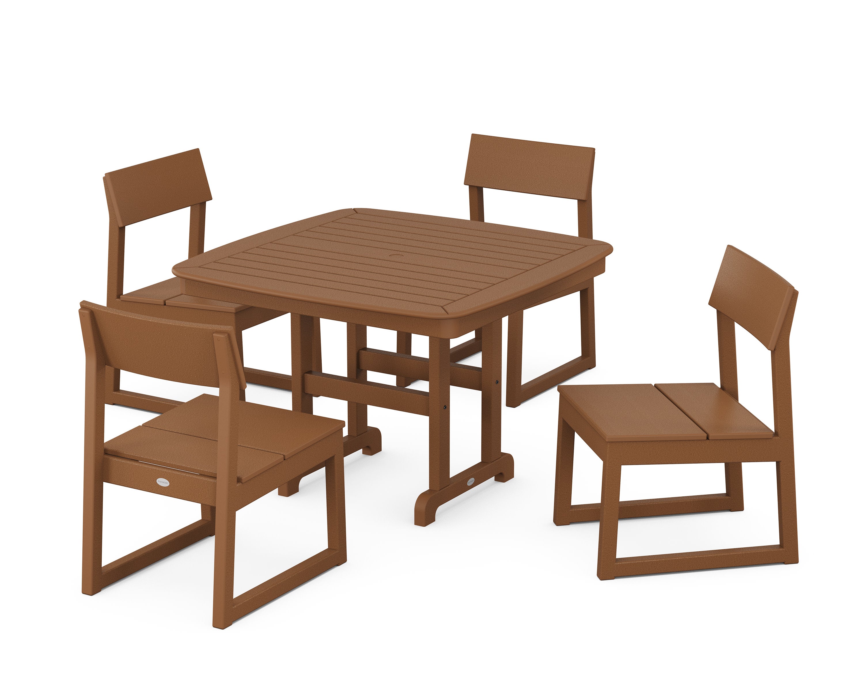 EDGE Side Chair 5-Piece Dining Set with Trestle Legs in Teak