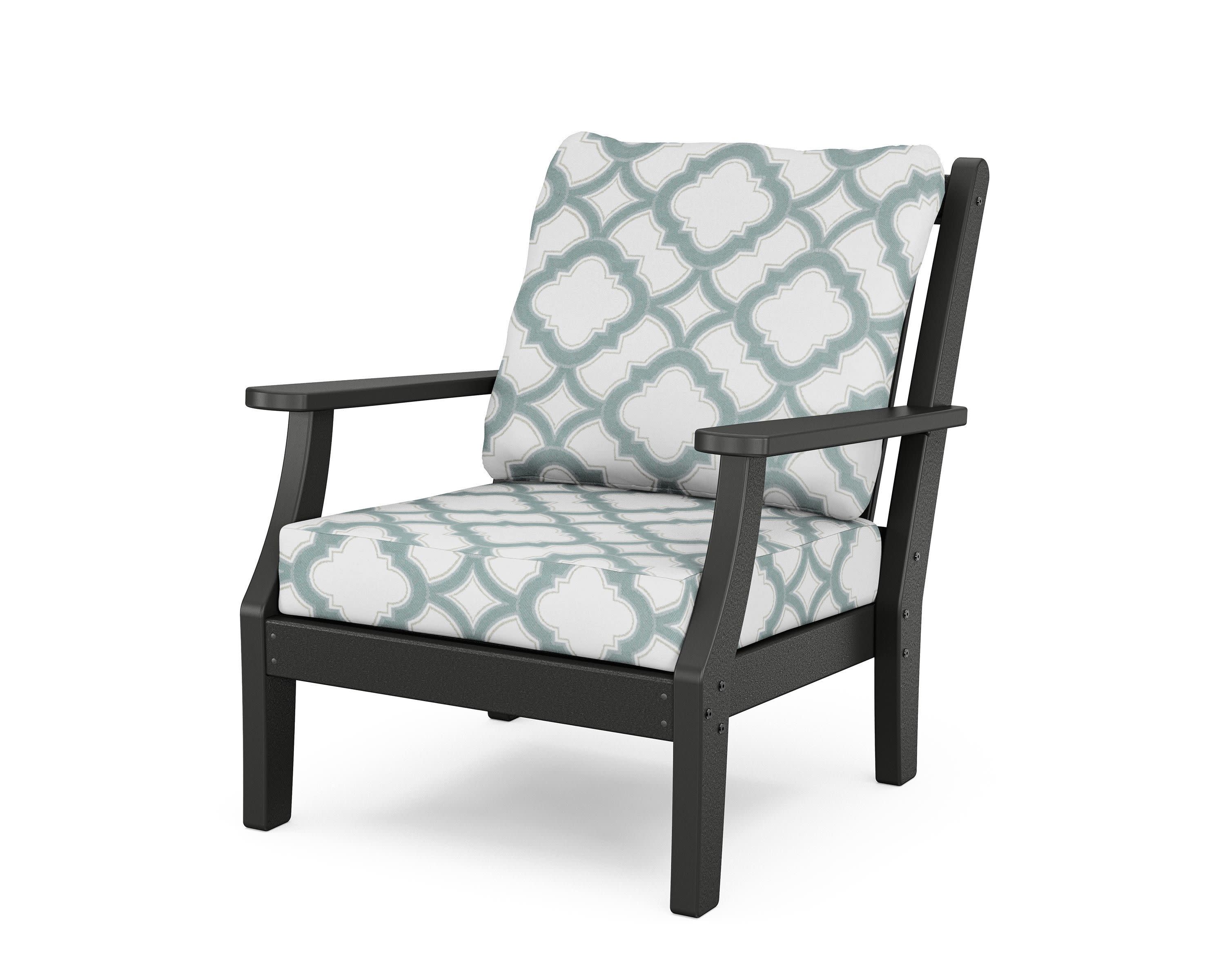 Wovendale Deep Seating Chair in Black / Trellis Glacier Spa